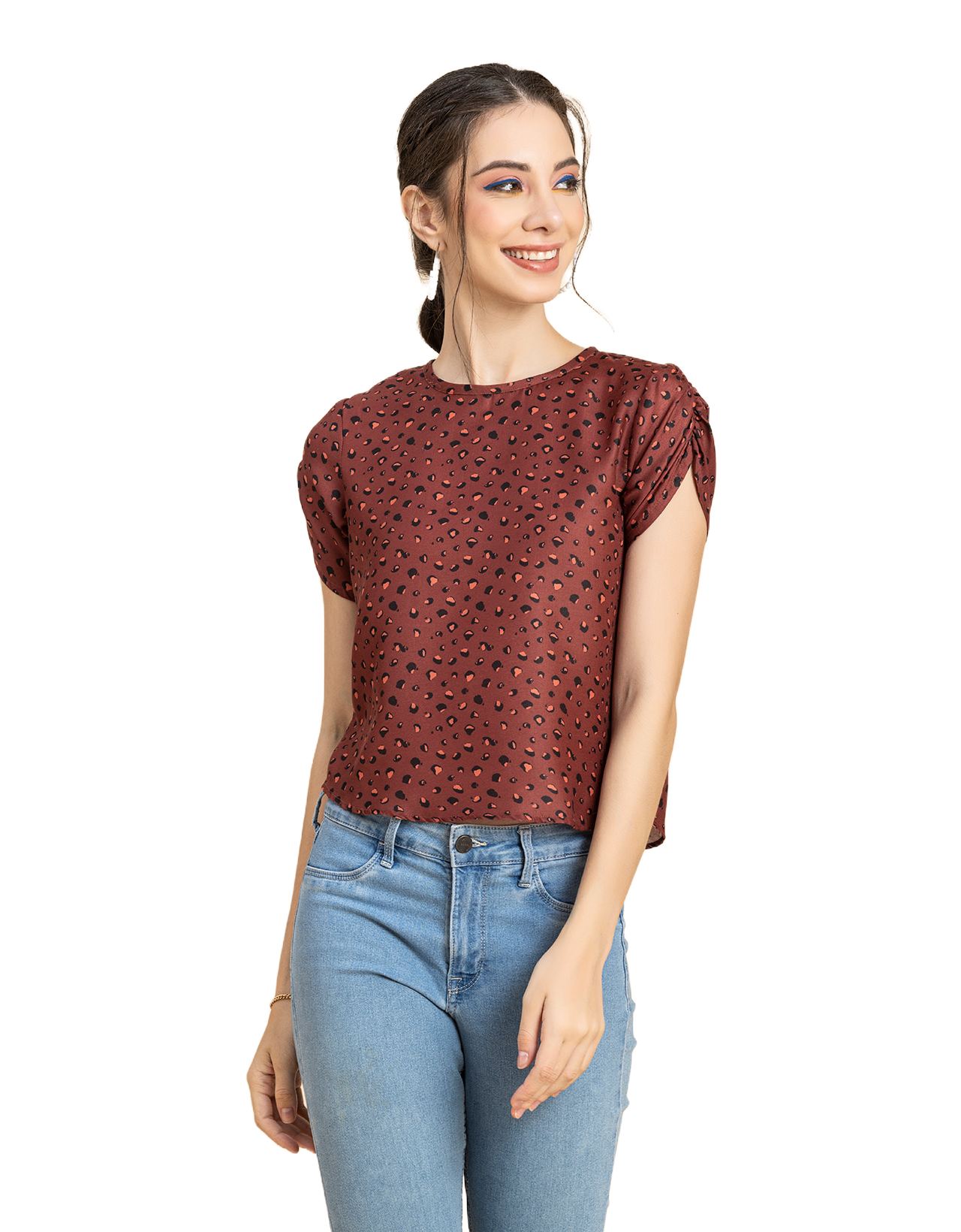 Round Neck Petal Sleeves