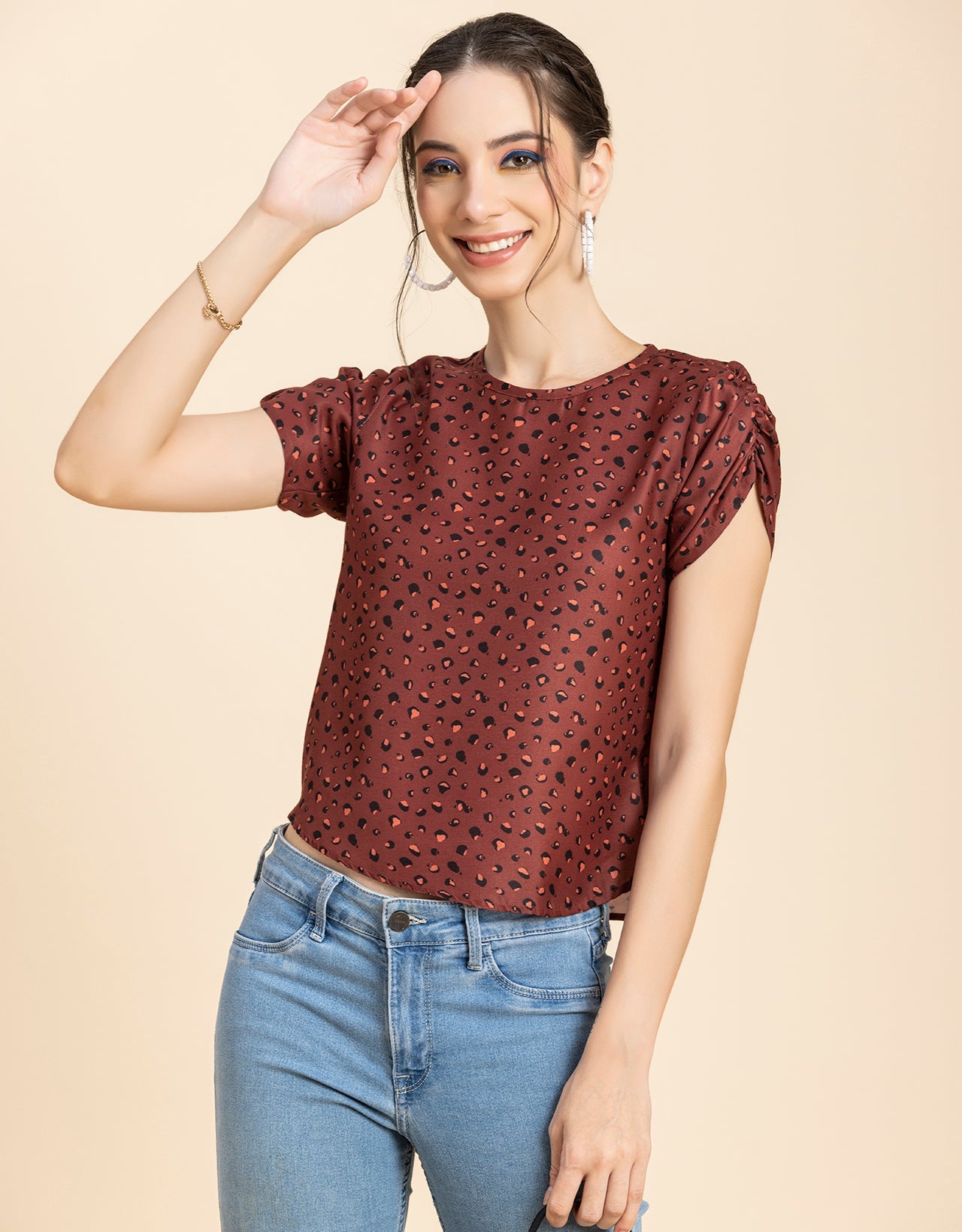 Round Neck Petal Sleeves