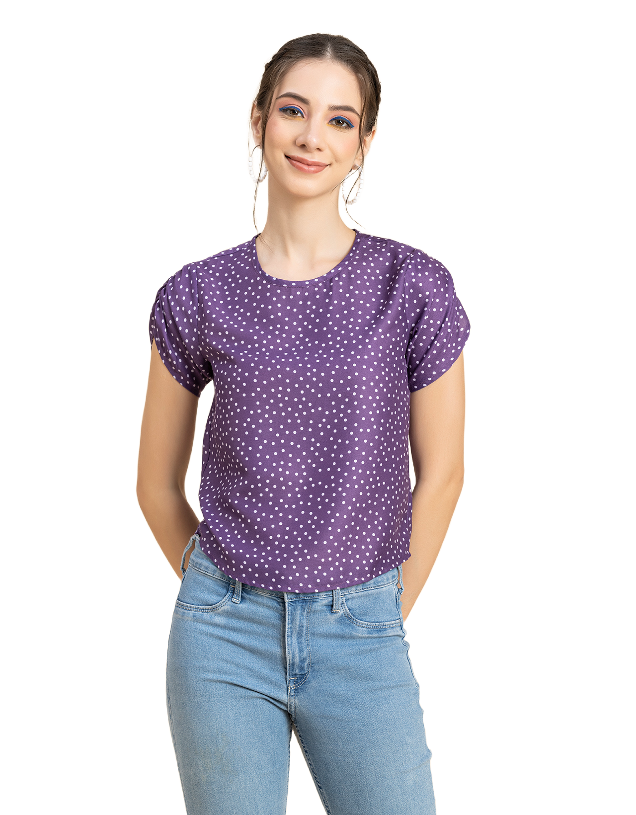 Round Neck Petal Sleeves