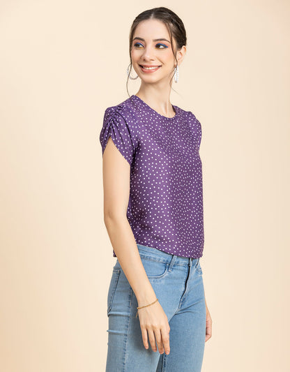 Round Neck Petal Sleeves