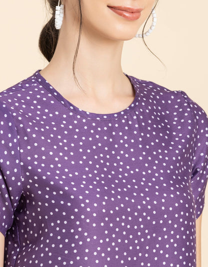 Round Neck Petal Sleeves
