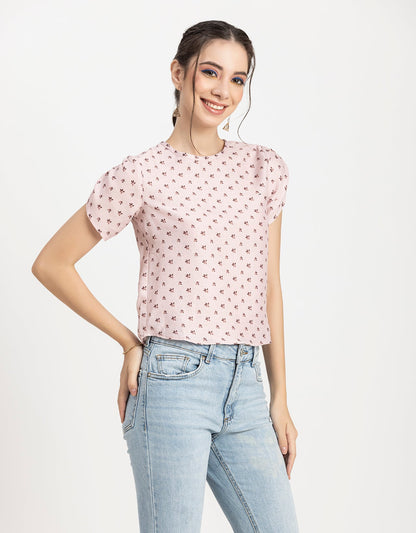 Round Neck Petal Sleeves