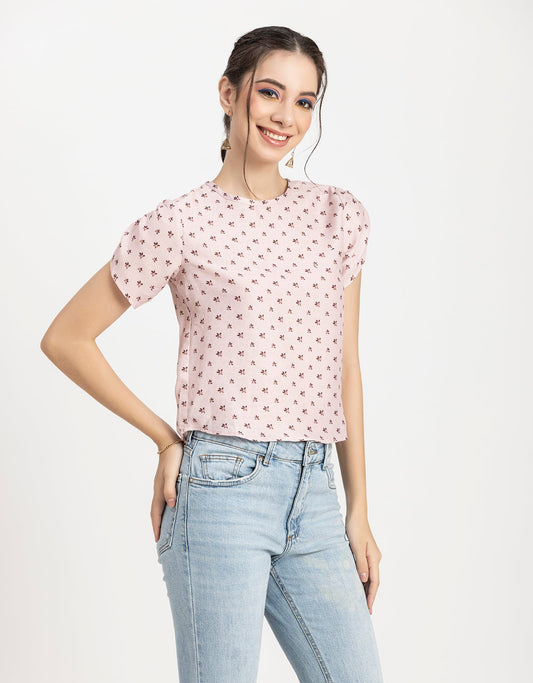Round Neck Petal Sleeves