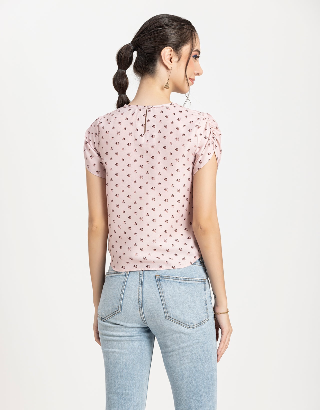 Round Neck Petal Sleeves
