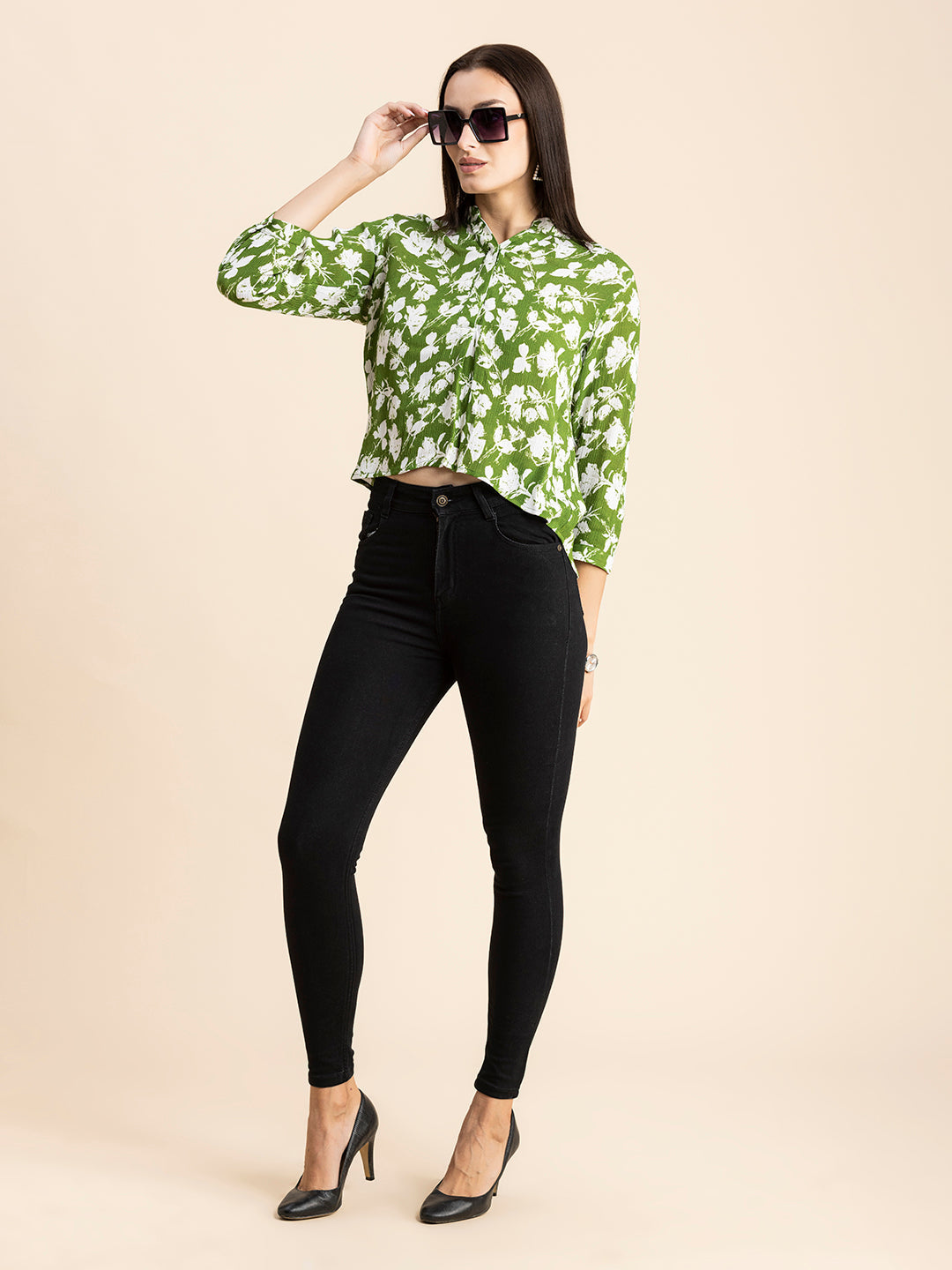 Mandarin Collar Rayon Top