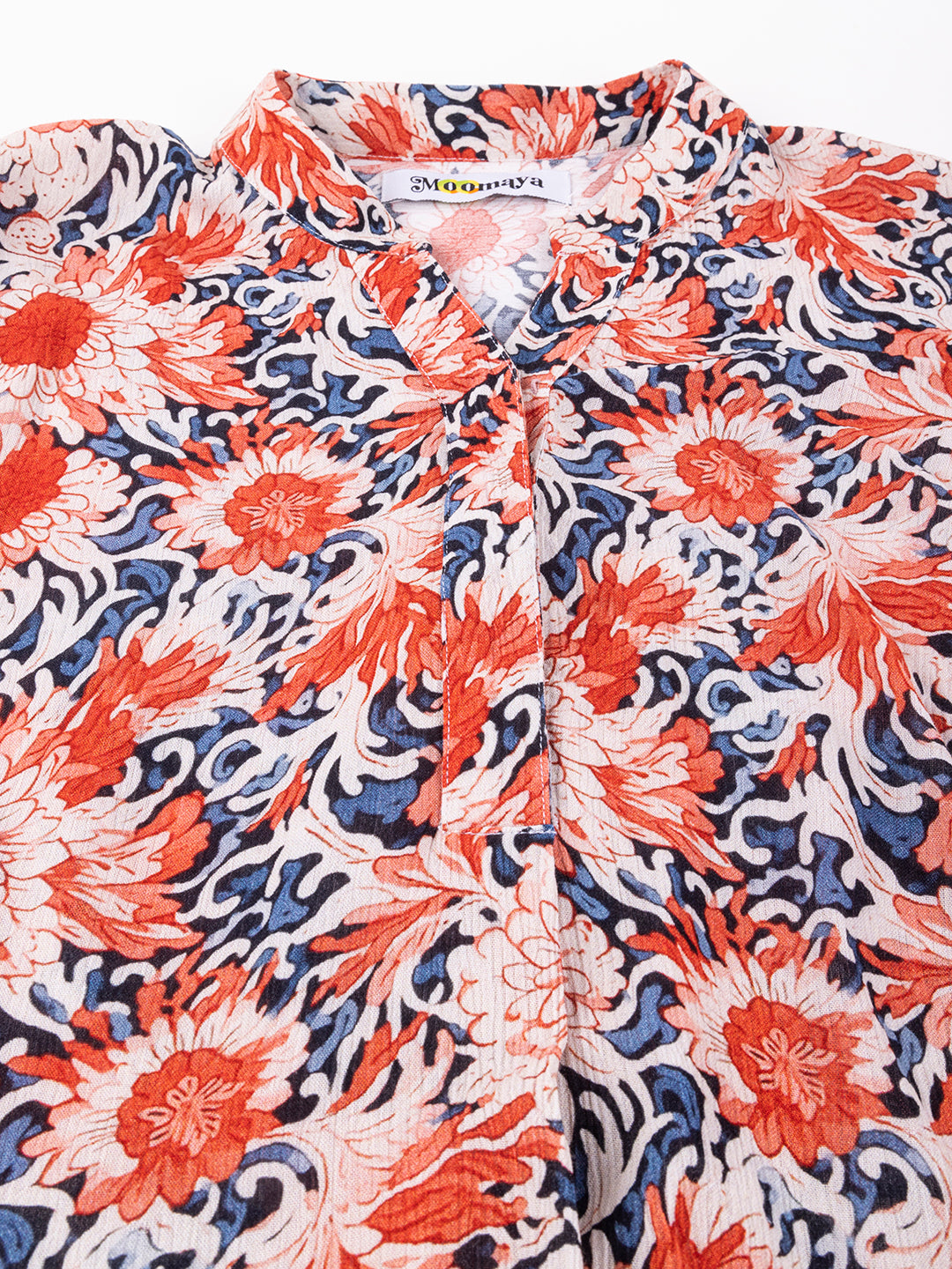 Mandarin Collar Rayon Top