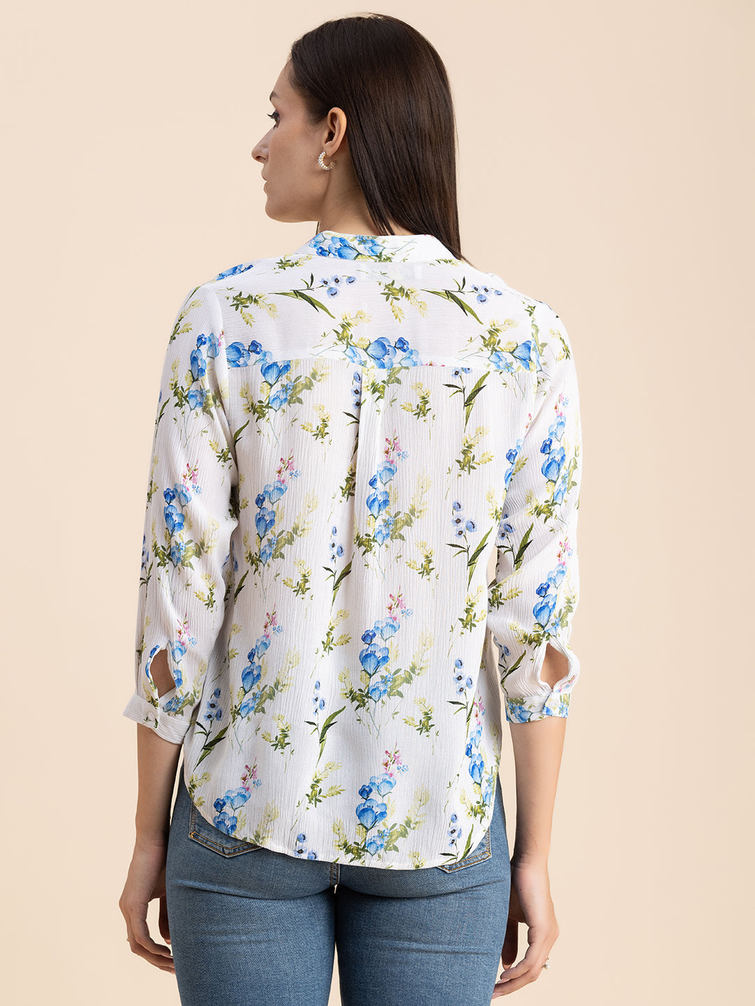 Mandarin Collar Rayon Top
