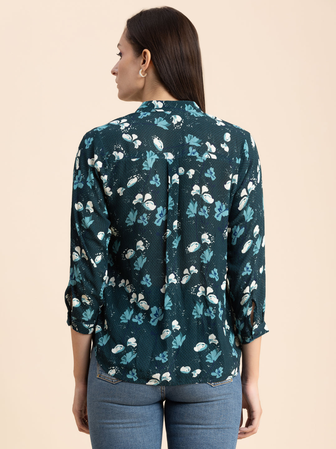 Mandarin Collar Rayon Top