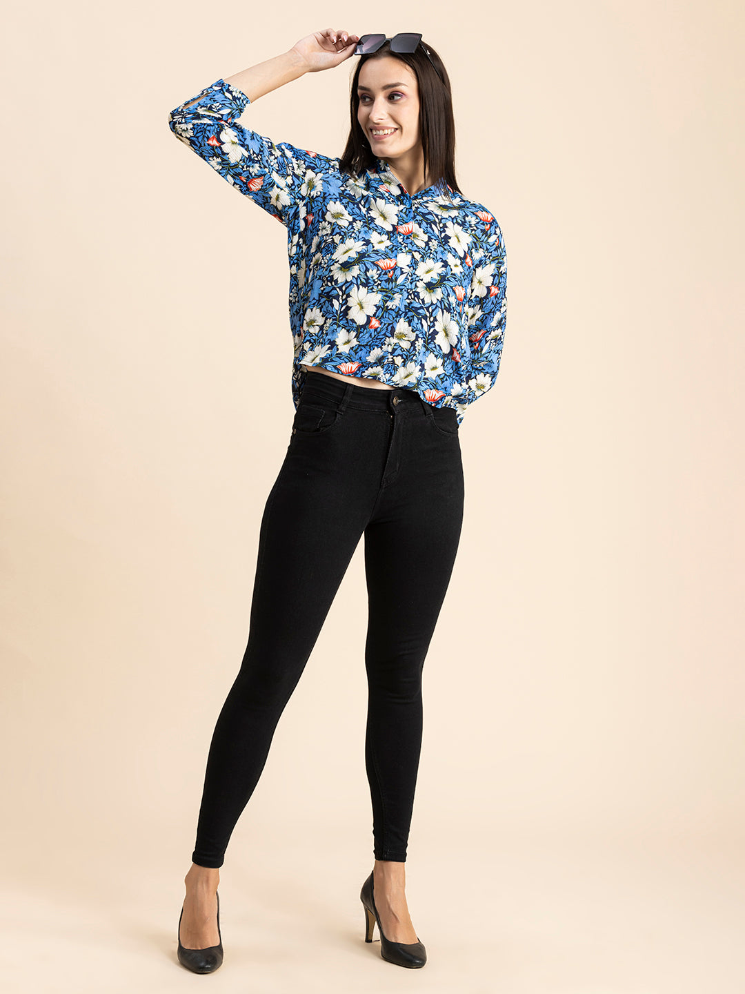 Mandarin Collar Rayon Top