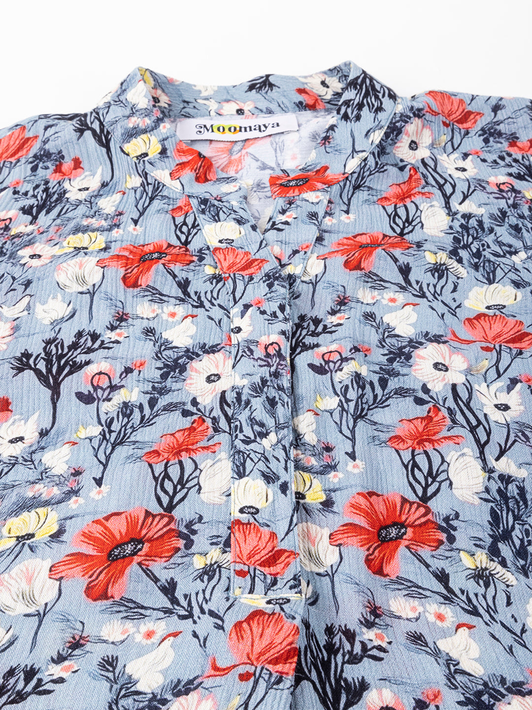 Mandarin Collar Rayon Top