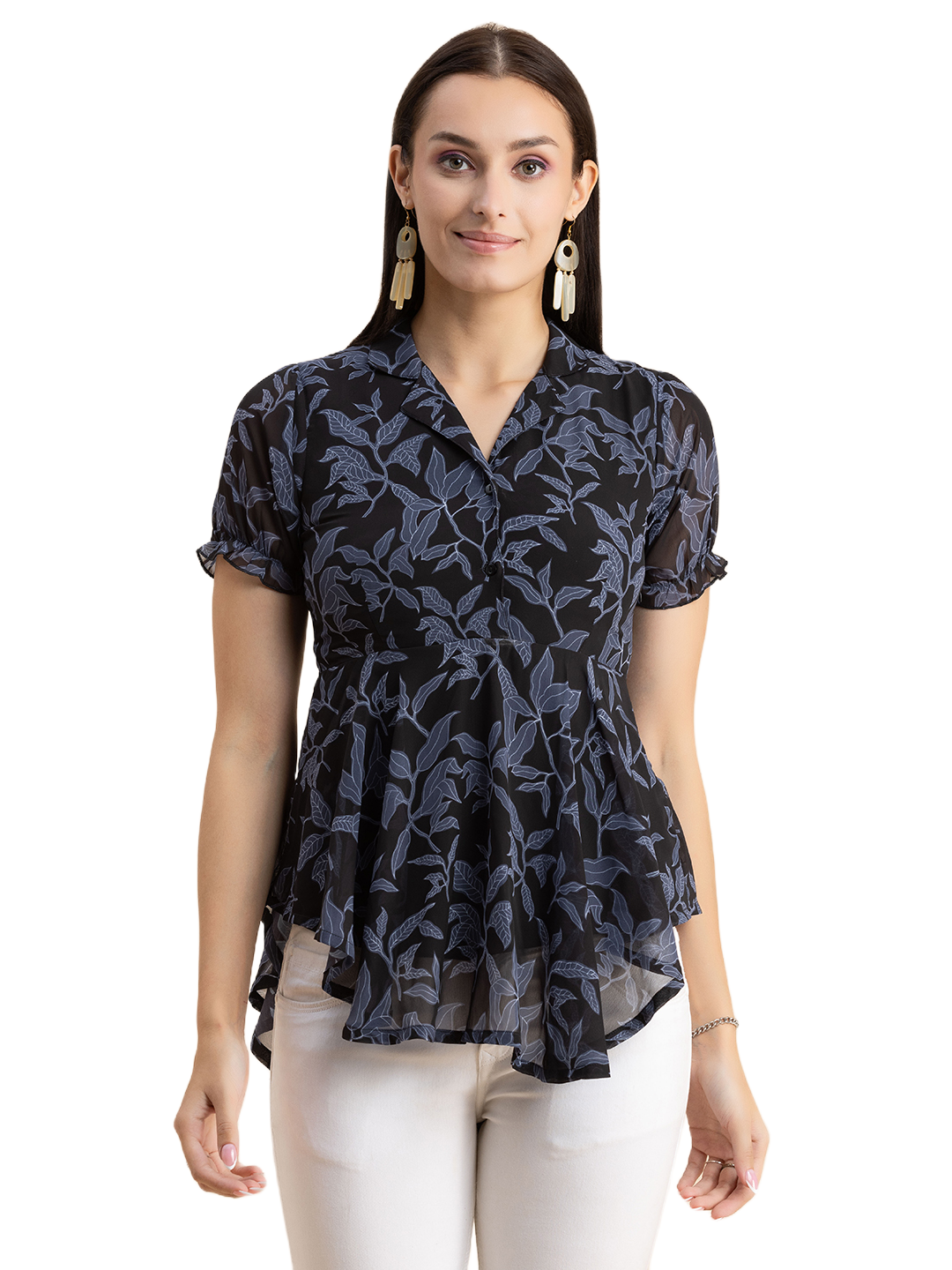 Flared Short Puff Sleeve