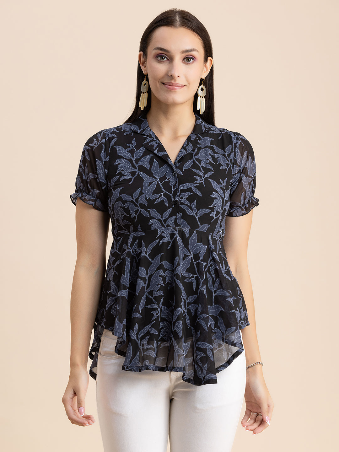 Flared Short Puff Sleeve