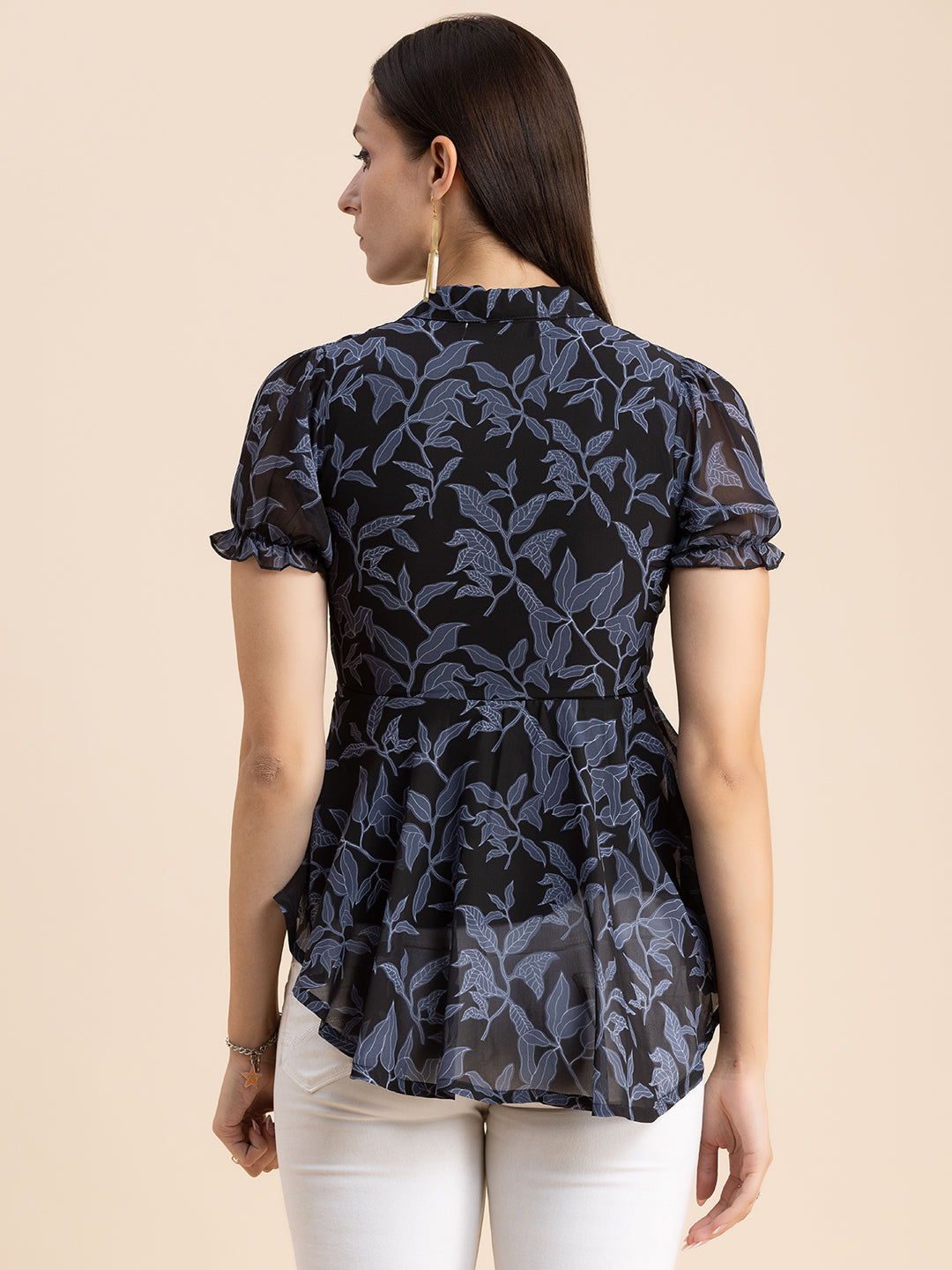 Flared Short Puff Sleeve