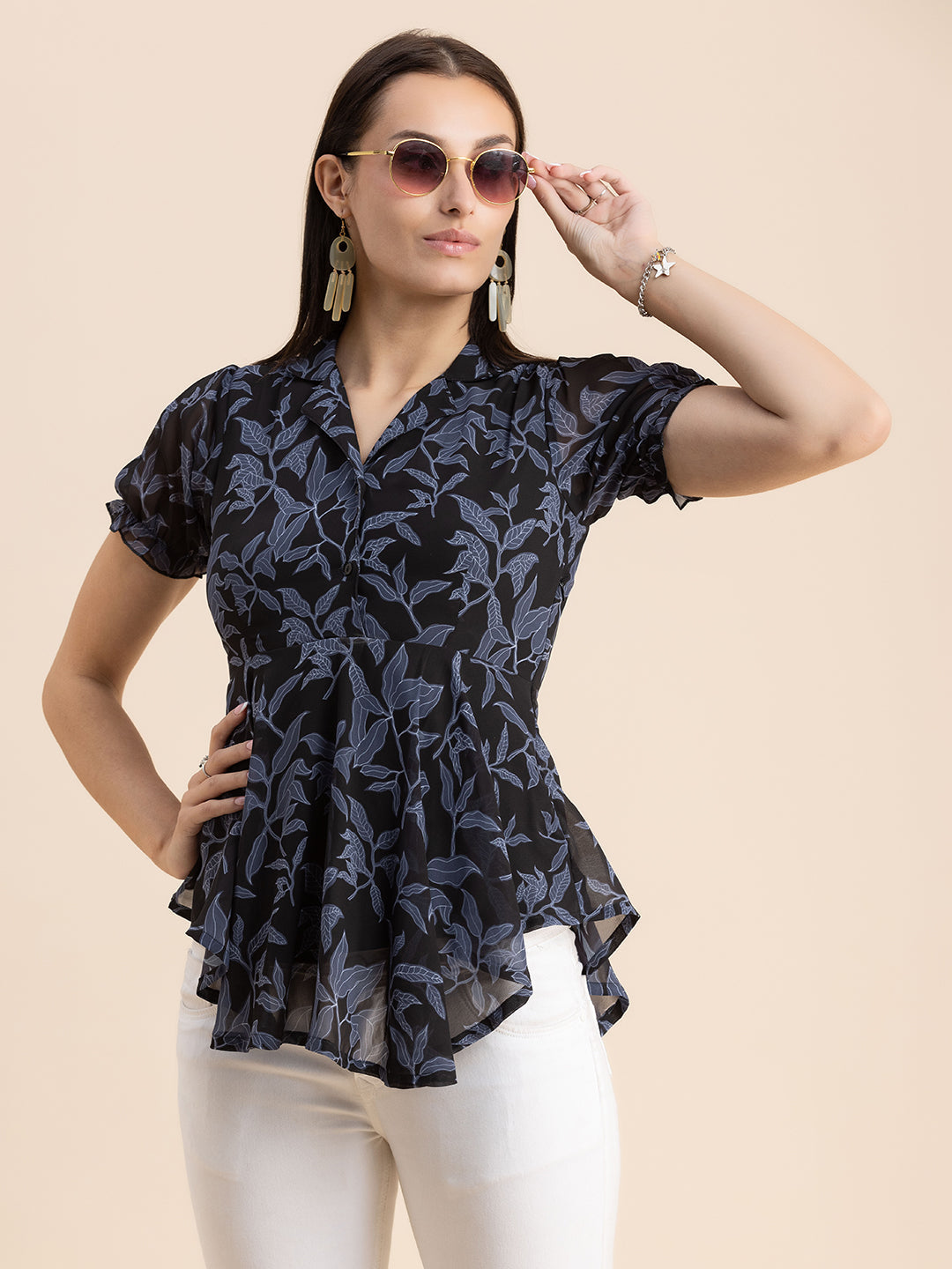 Flared Short Puff Sleeve