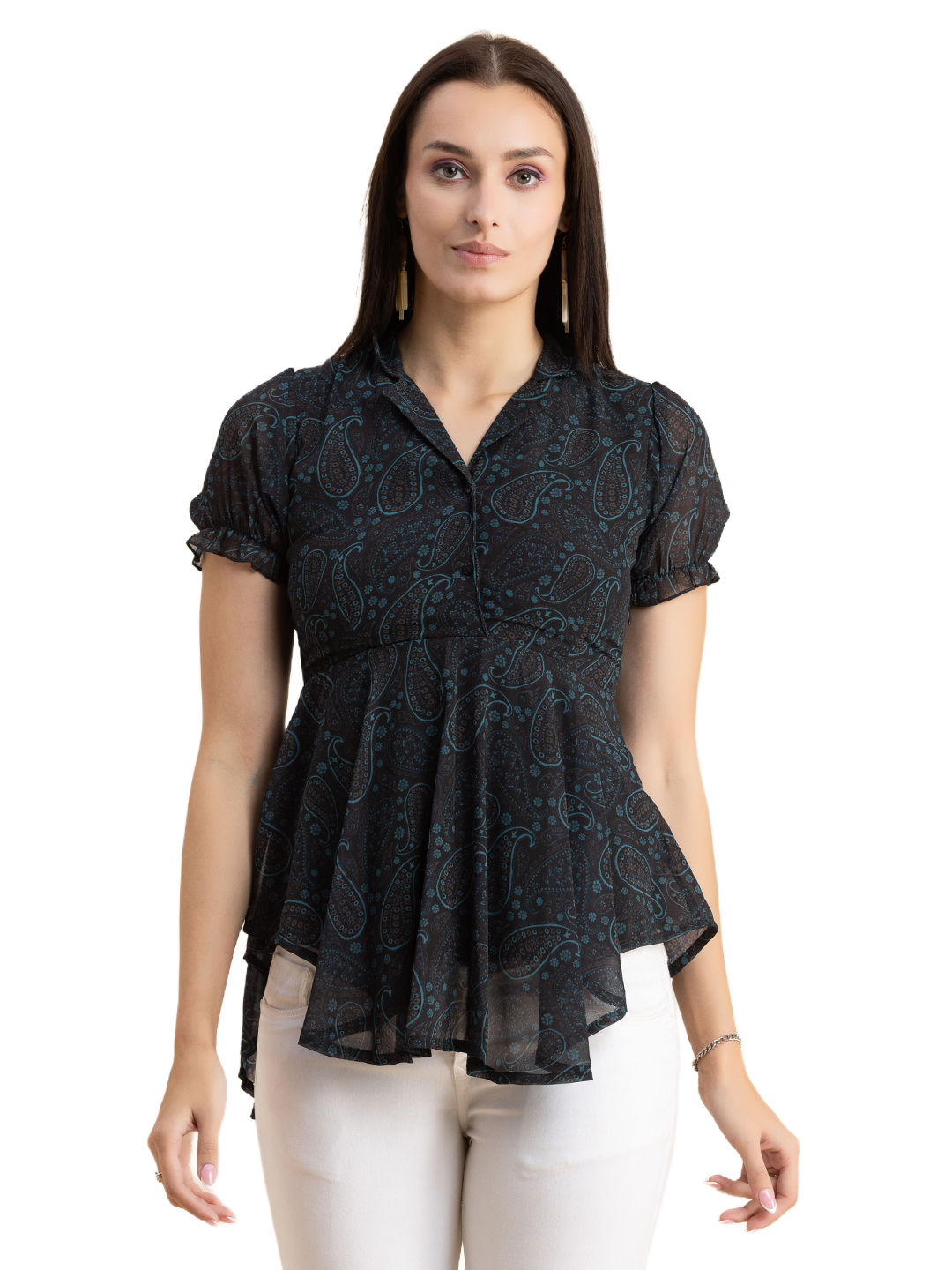 Flared Short Puff Sleeve