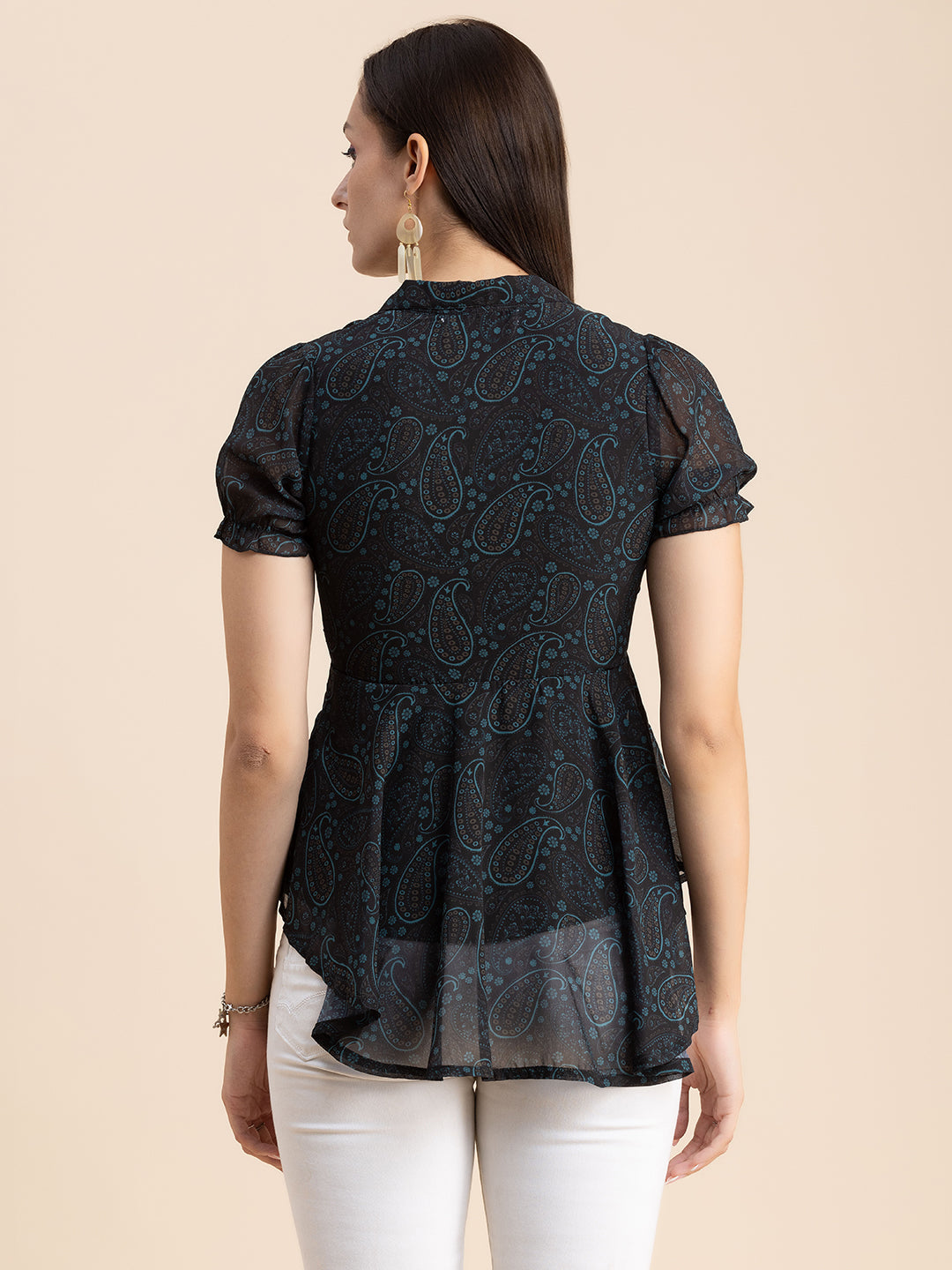 Flared Short Puff Sleeve