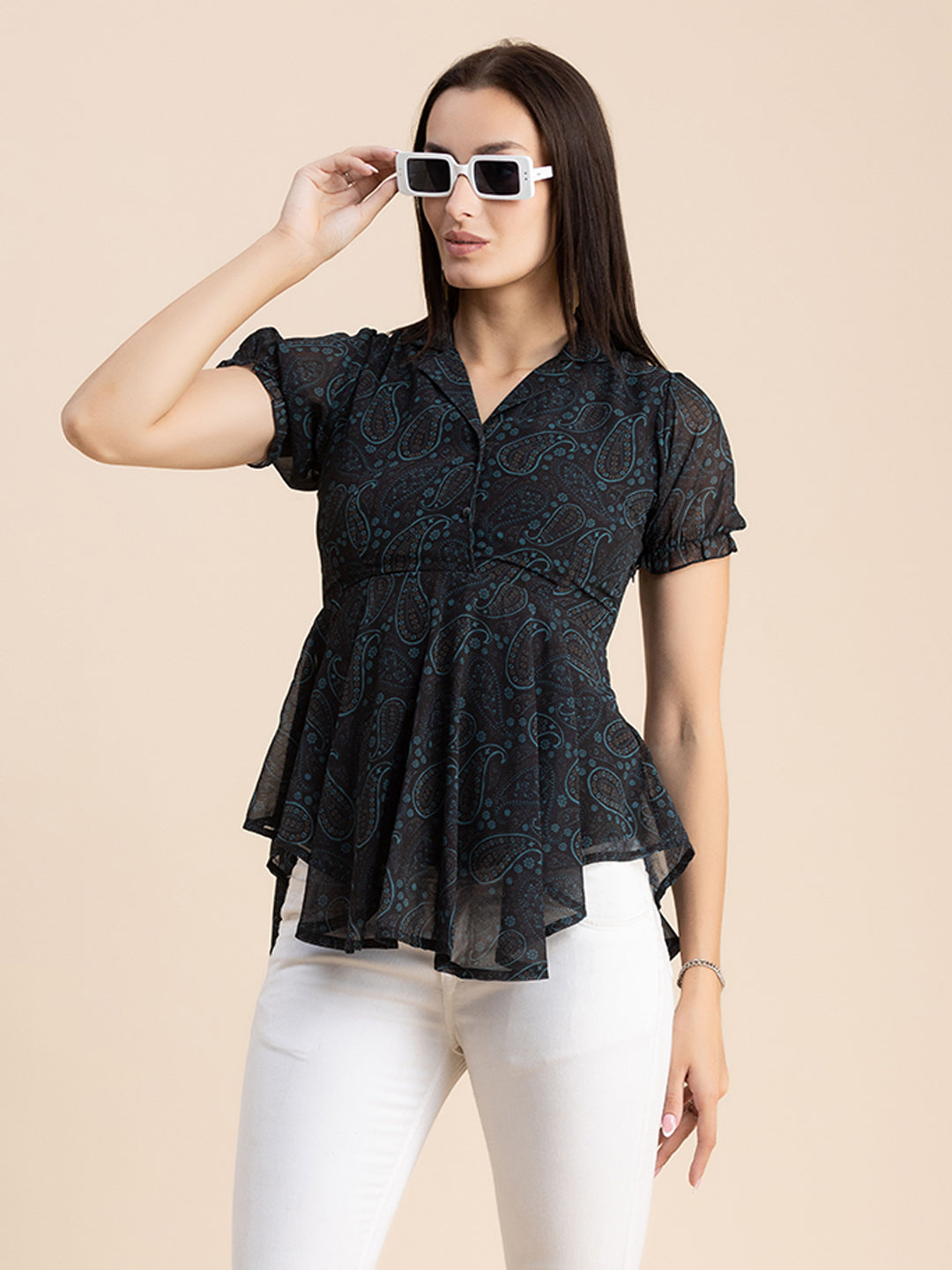 Flared Short Puff Sleeve