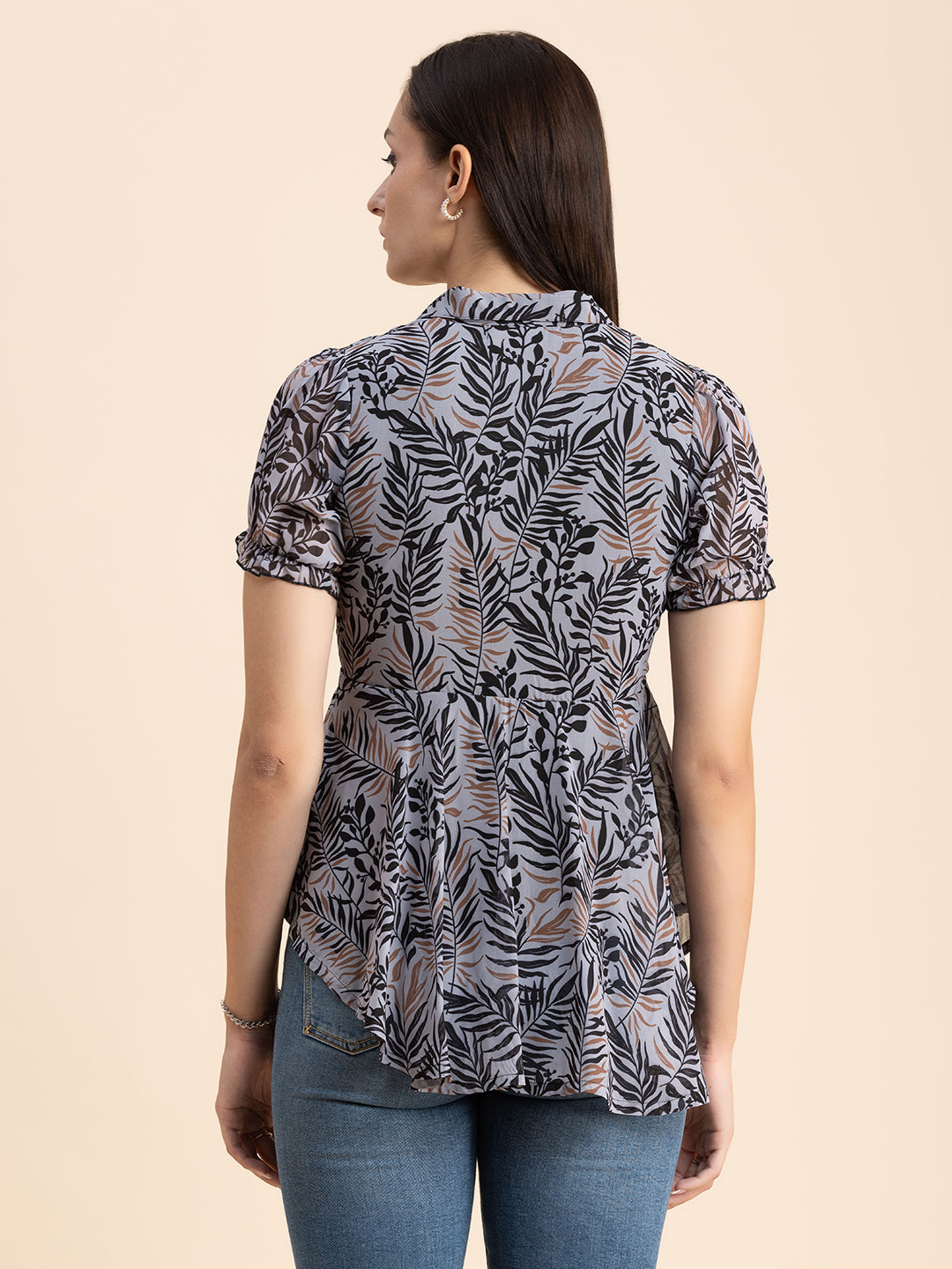 Flared Short Puff Sleeve