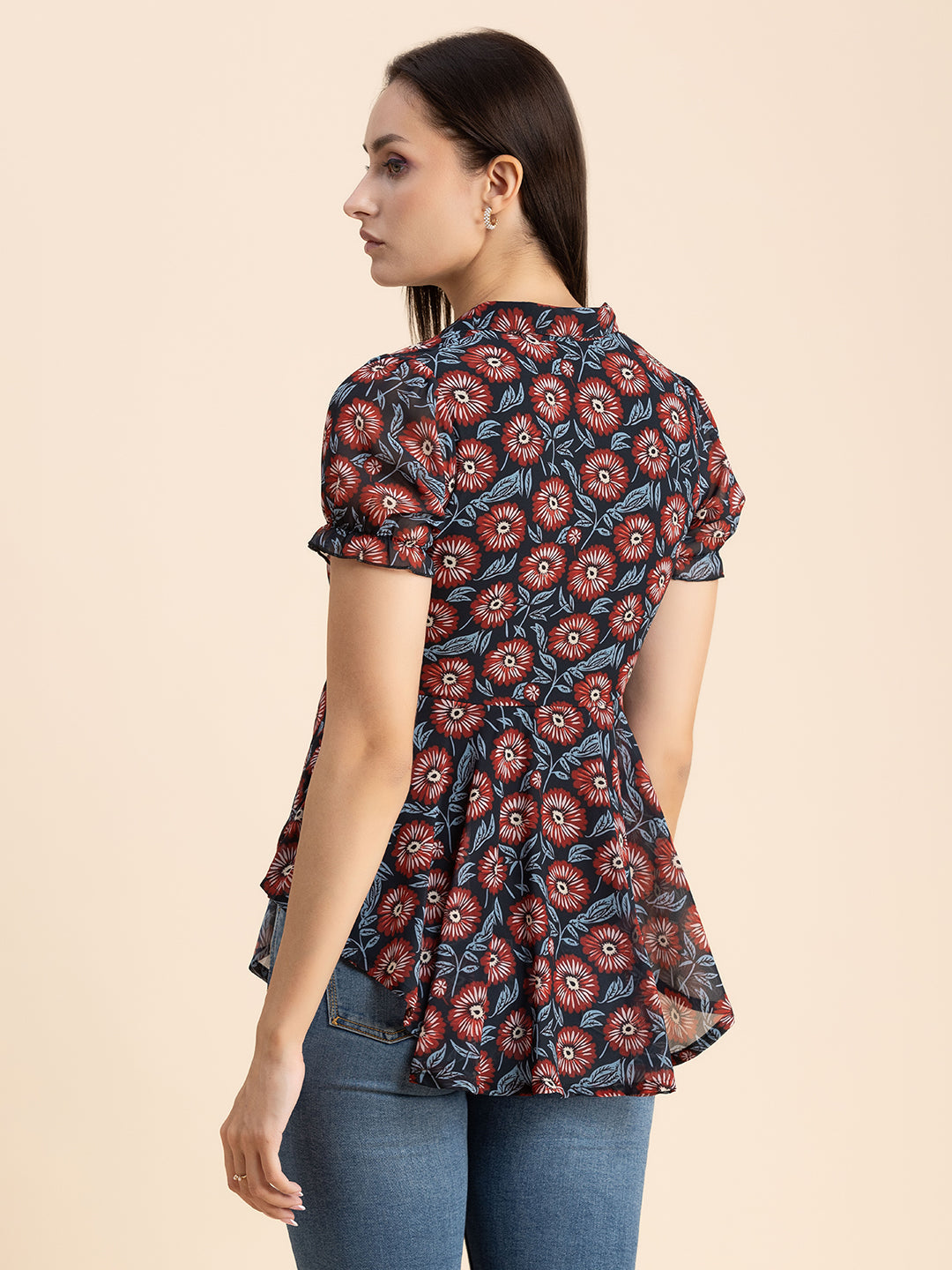 Flared Short Puff Sleeve