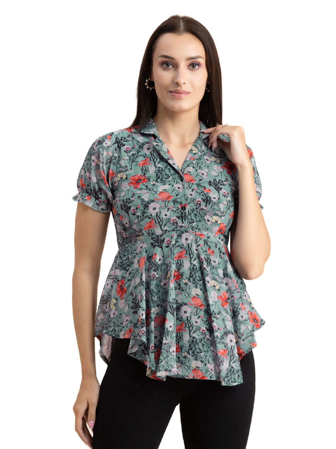 Flared Short Puff Sleeve