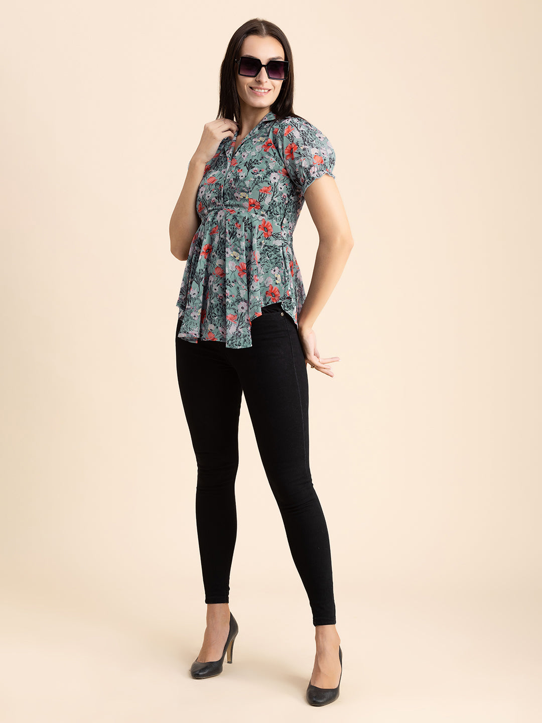Flared Short Puff Sleeve