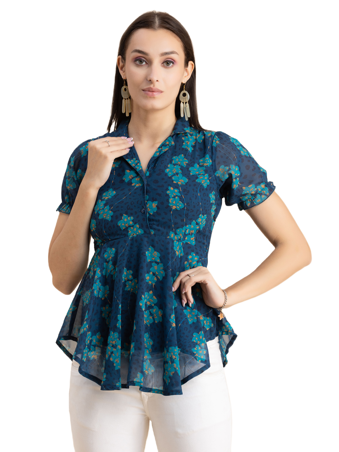 Flared Short Puff Sleeve