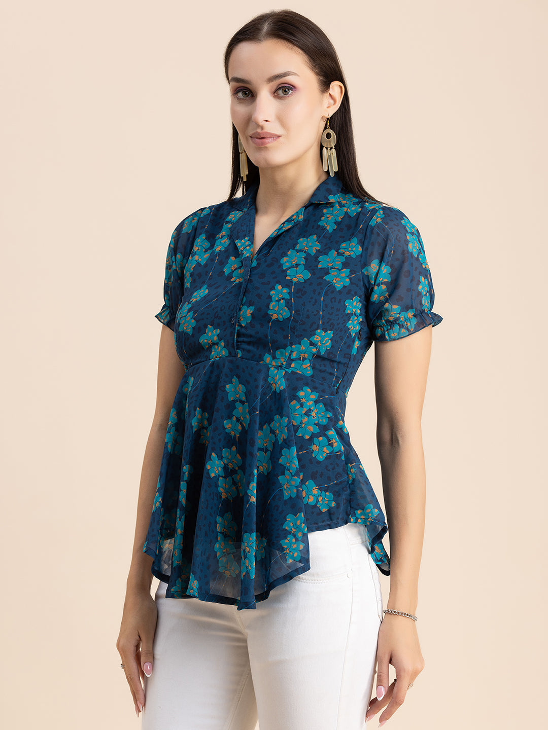 Flared Short Puff Sleeve