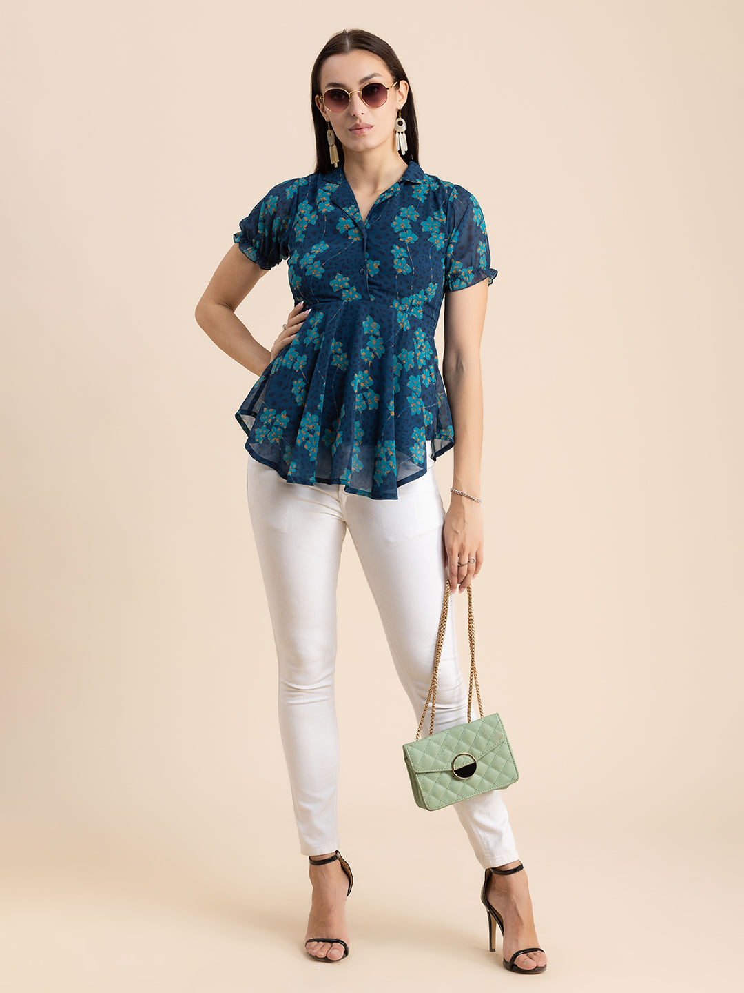 Flared Short Puff Sleeve