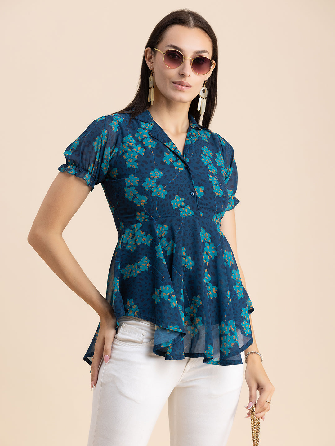 Flared Short Puff Sleeve