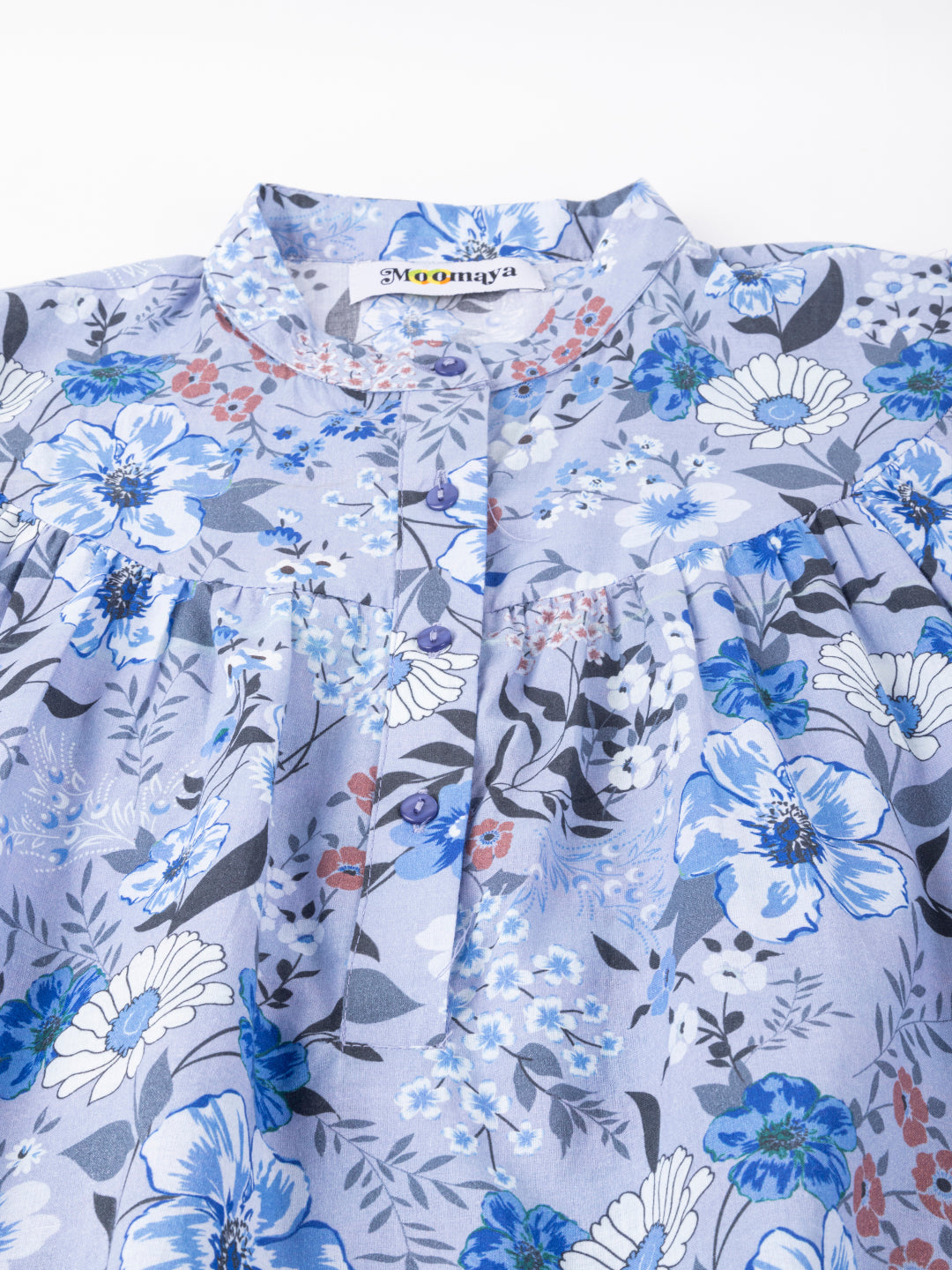 Printed Mandarin Collar