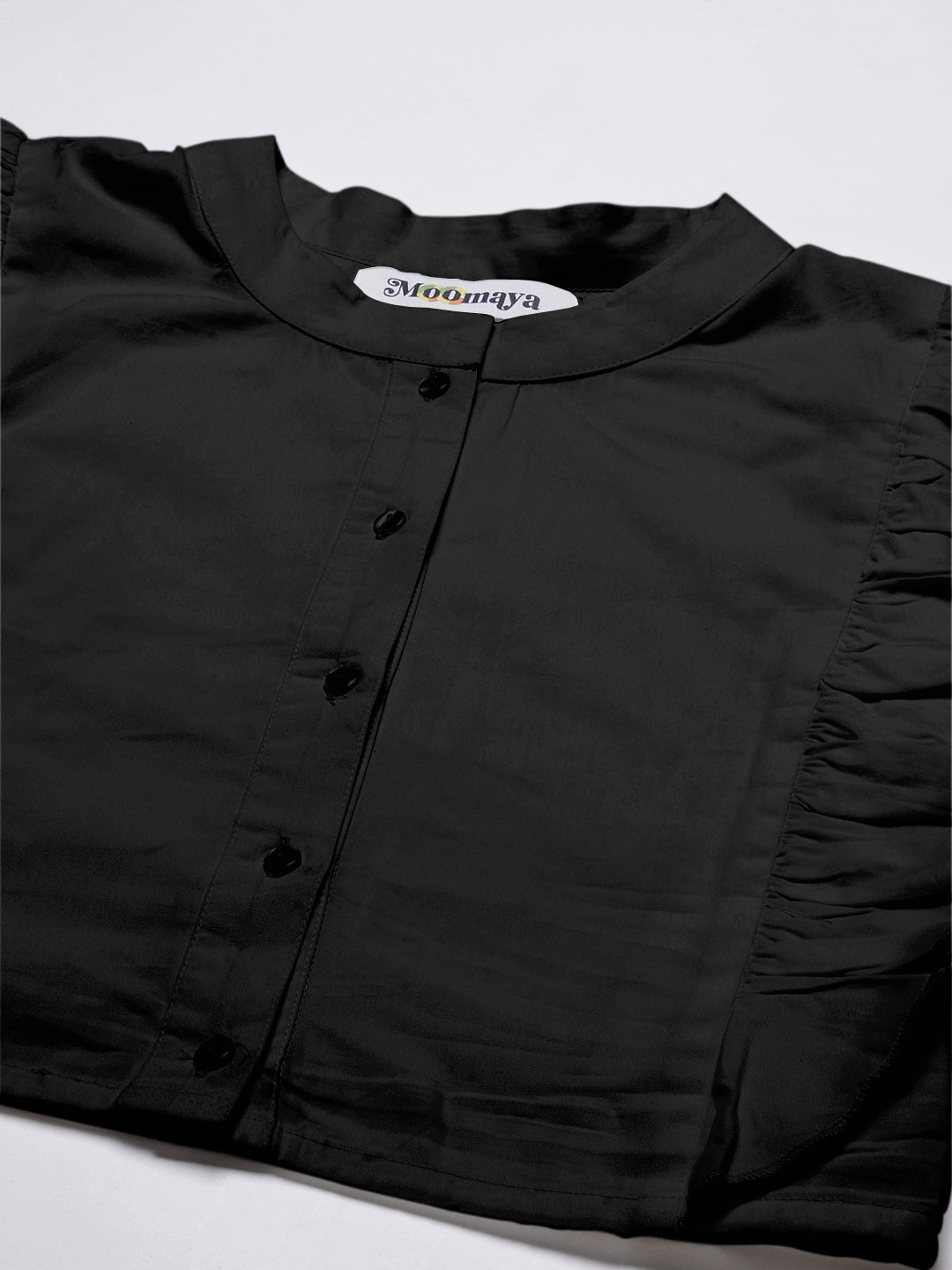 Button Down Solid Crop