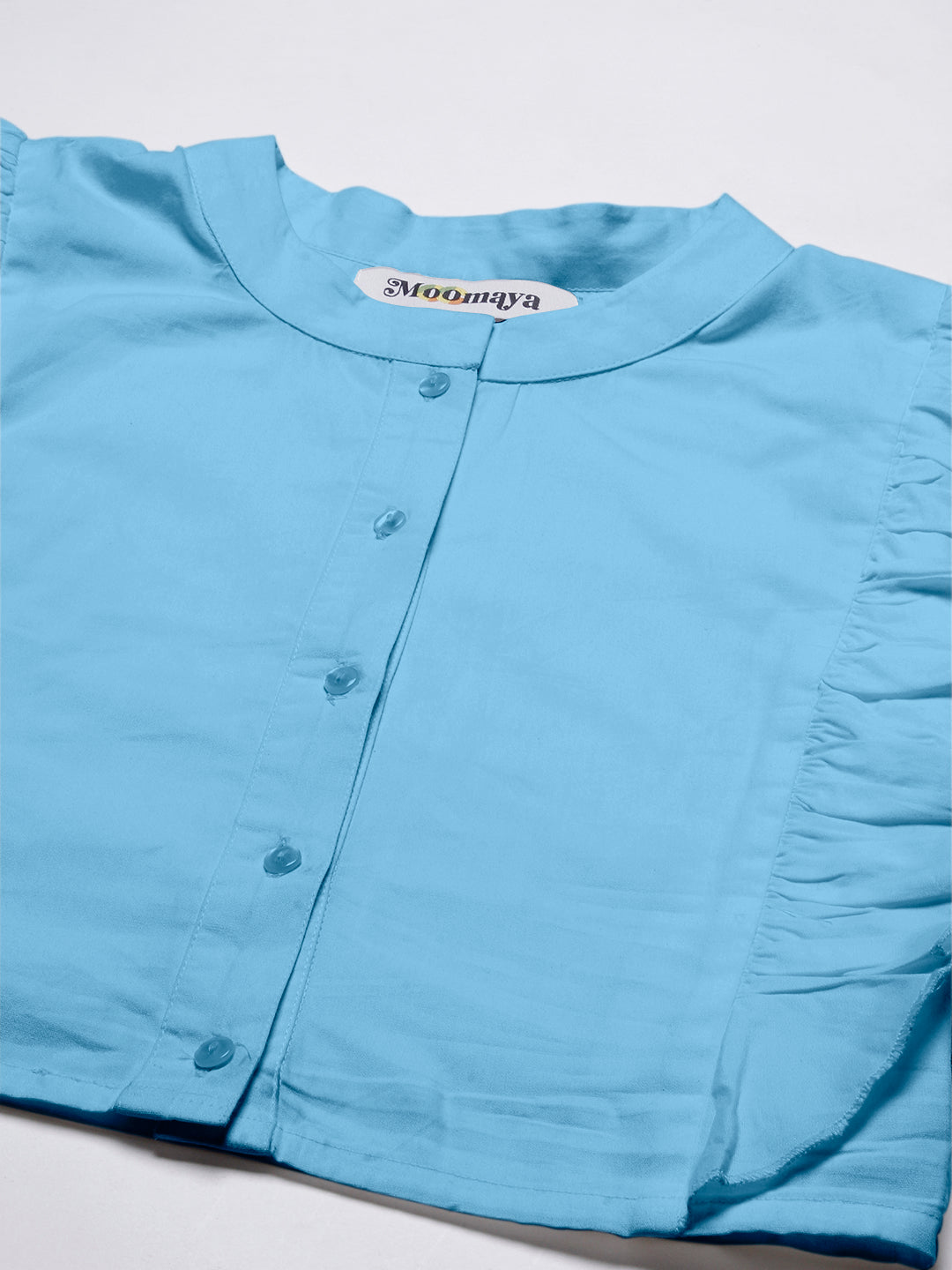 Button Down Solid Crop