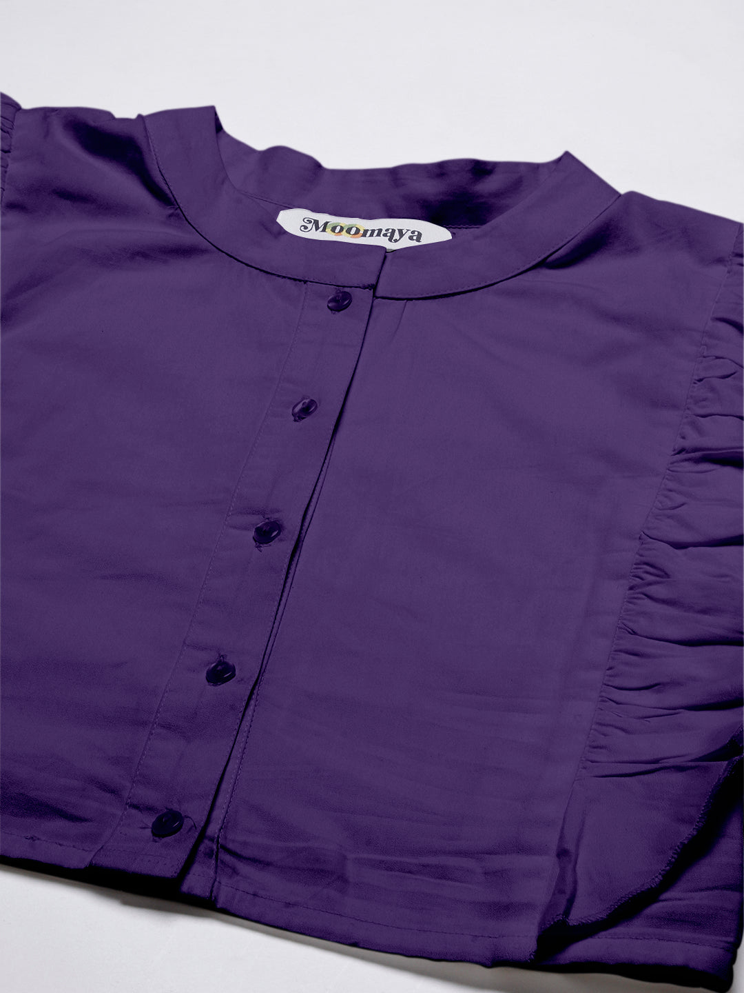 Button Down Solid Crop