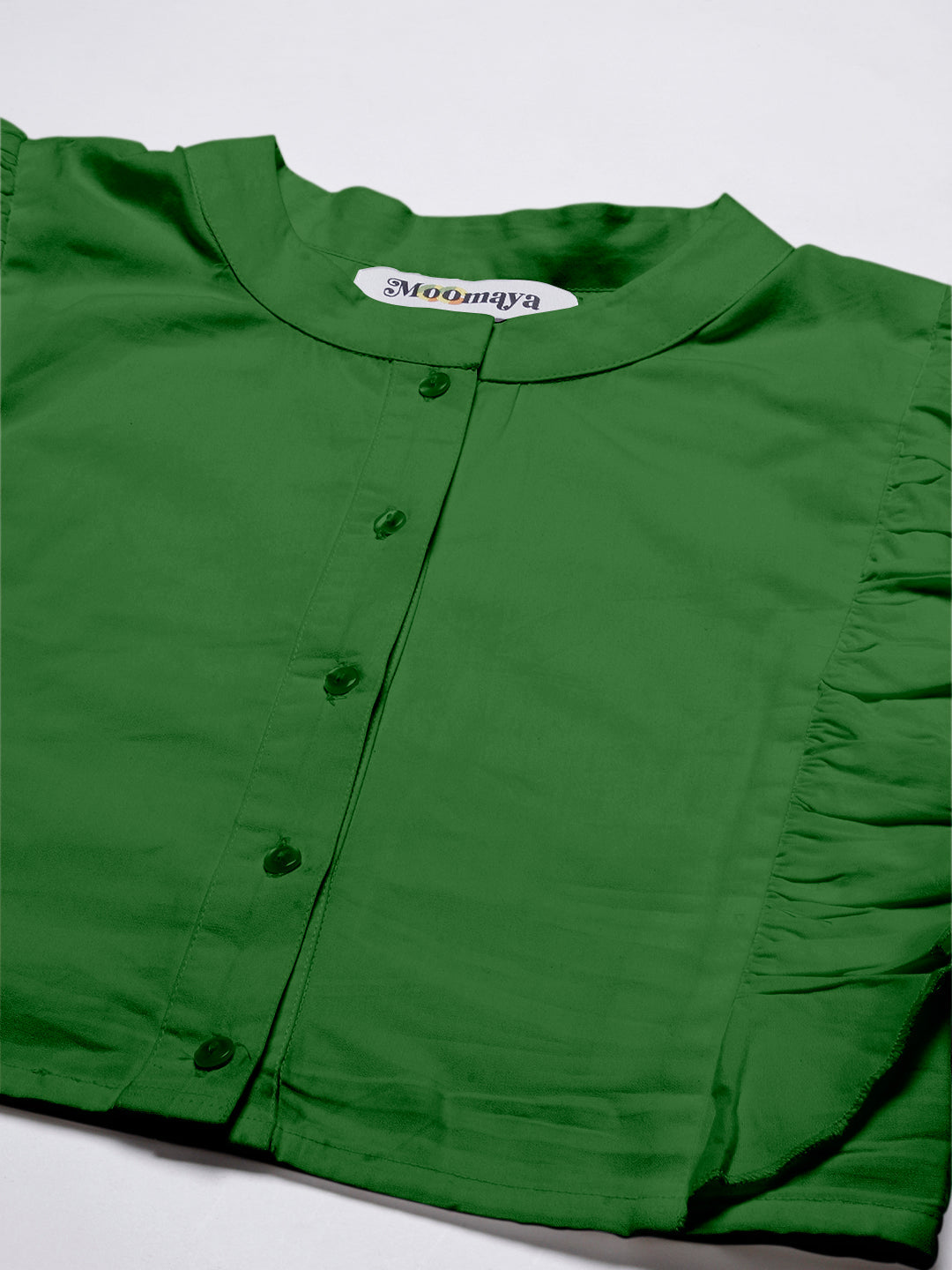Button Down Solid Crop