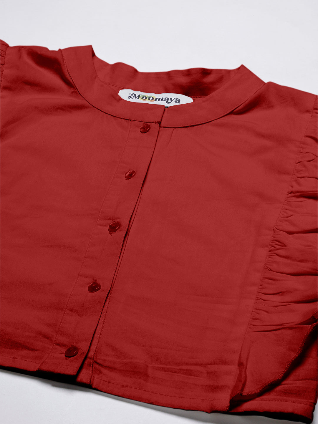 Button Down Solid Crop