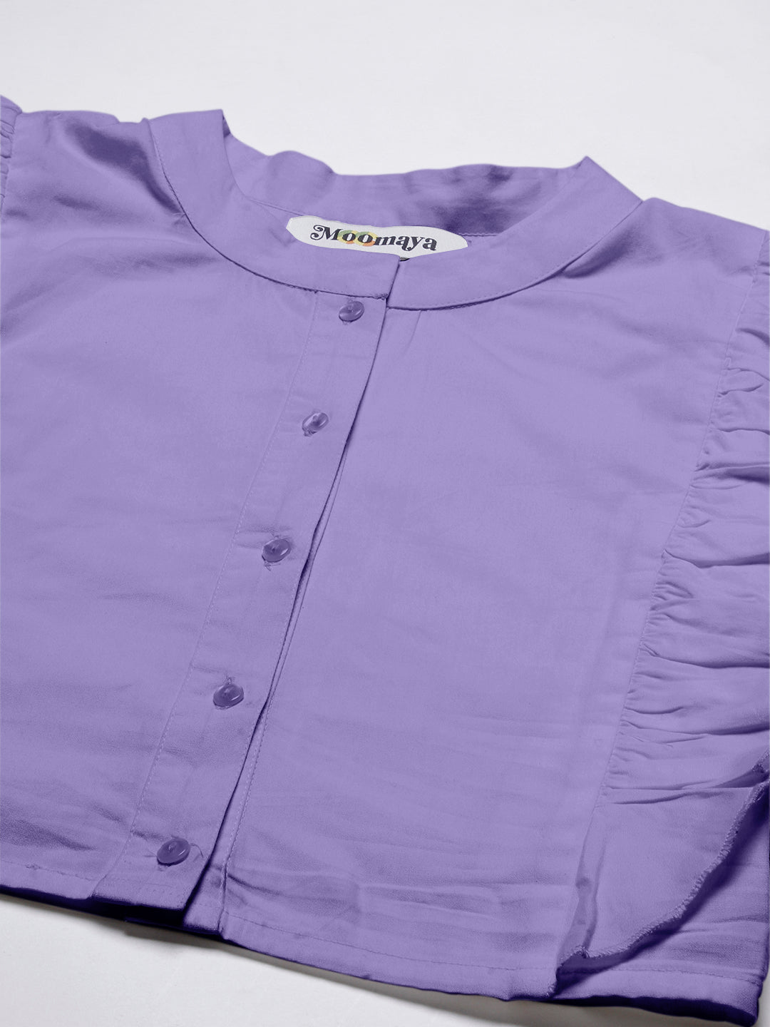 Button Down Solid Crop