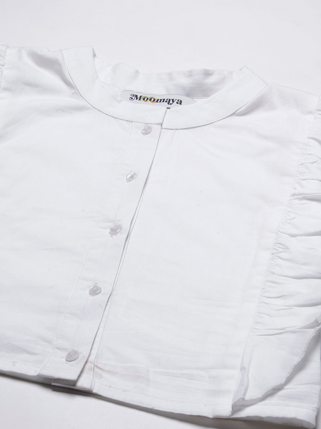 Button Down Solid Crop