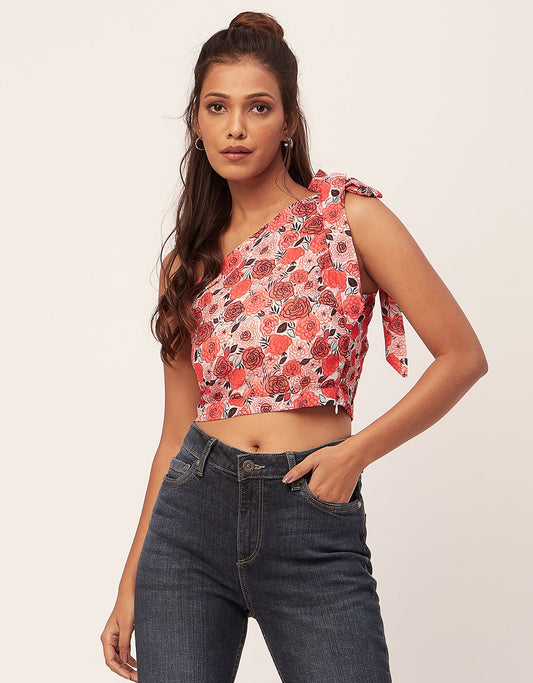 Tie-Up One Shoulder Crop