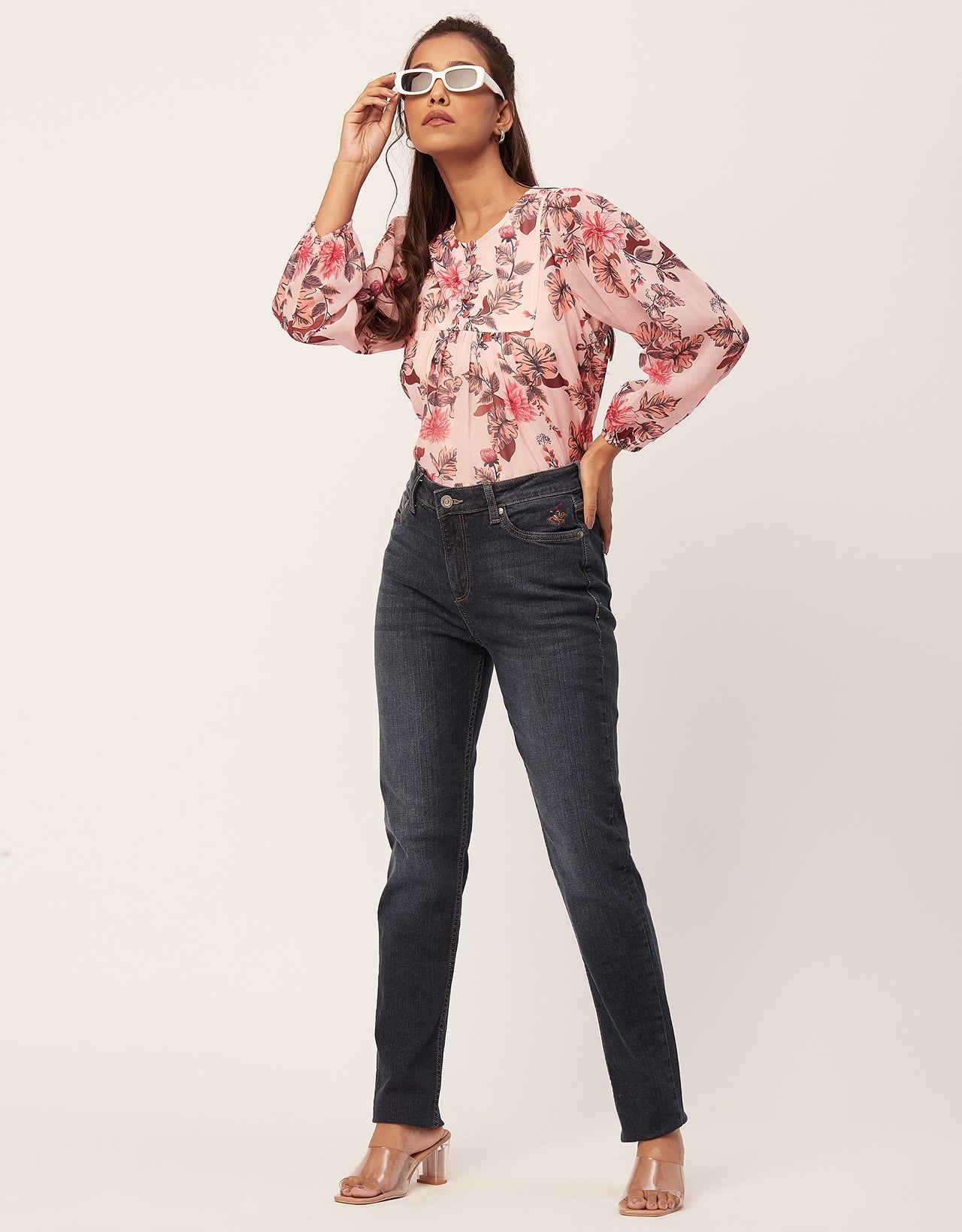 Round Neck Long Puff Sleeve