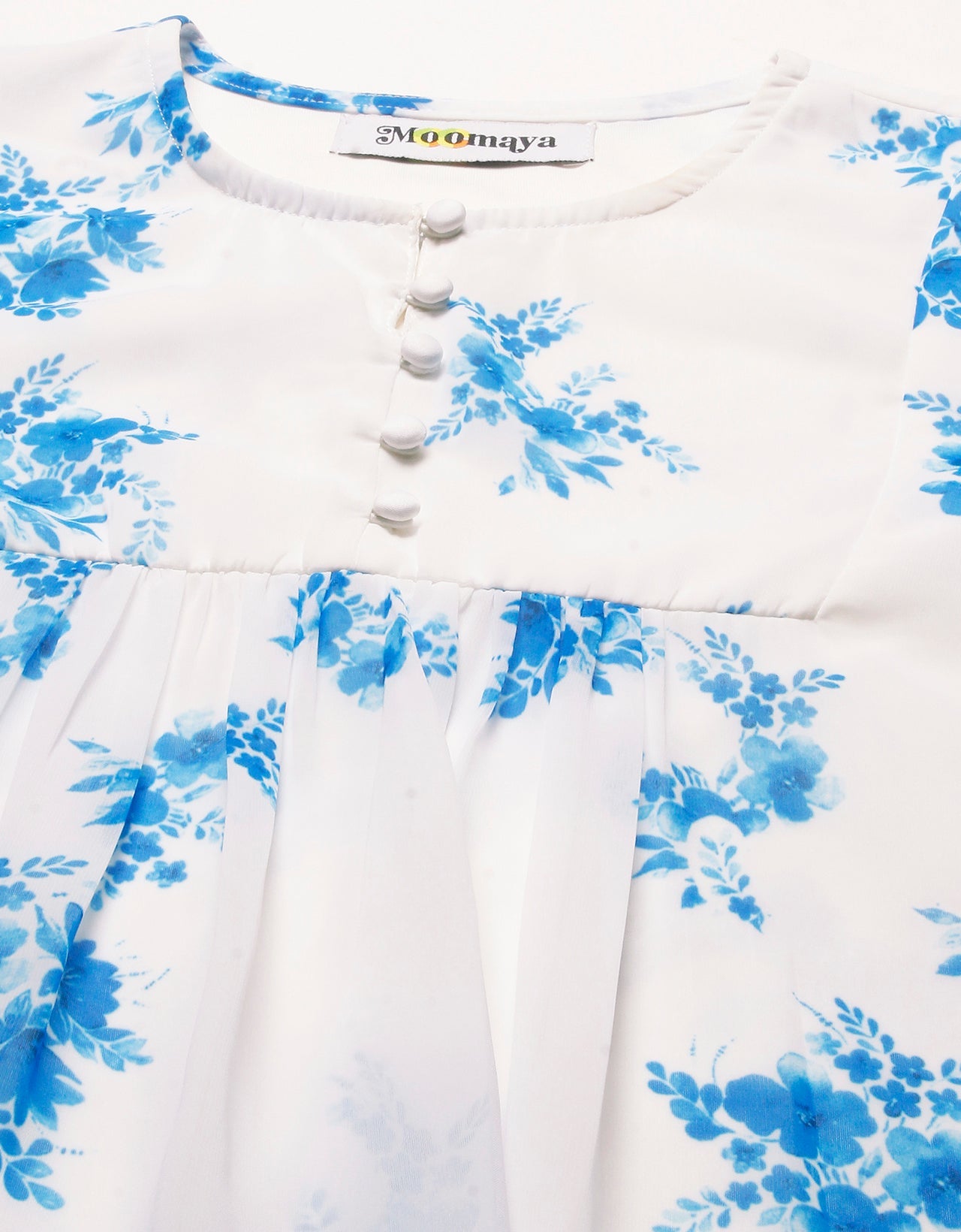 Round Neck Long Puff Sleeve
