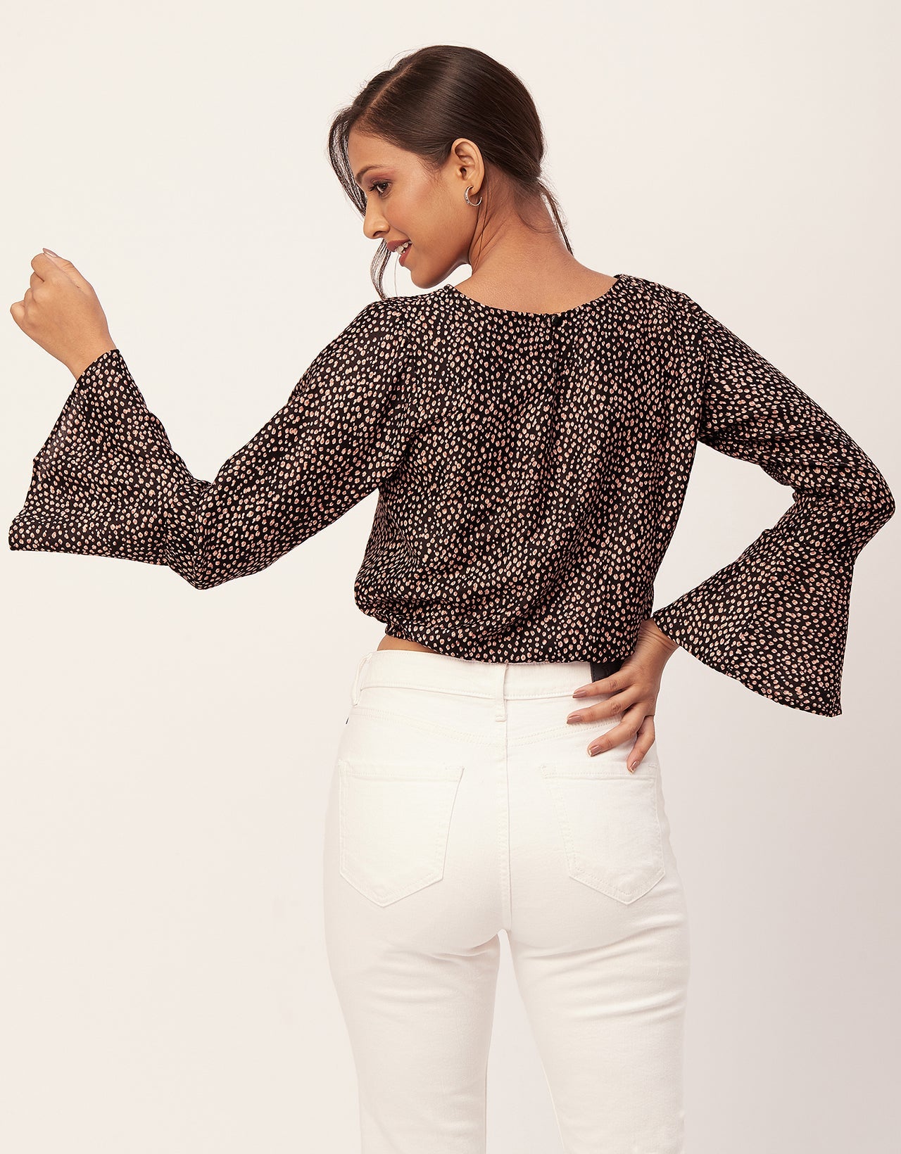 Printed Blouson Long Sleeve