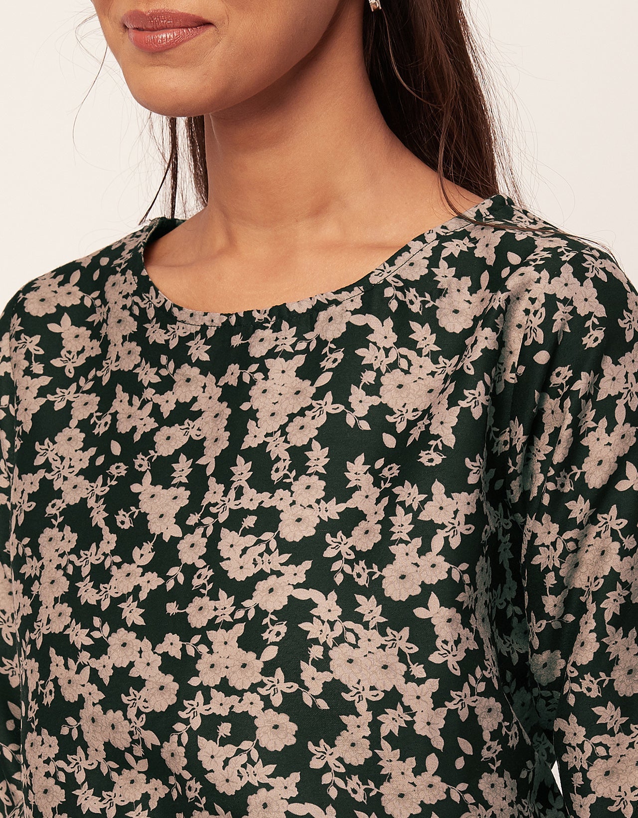 Printed Blouson Long Sleeve