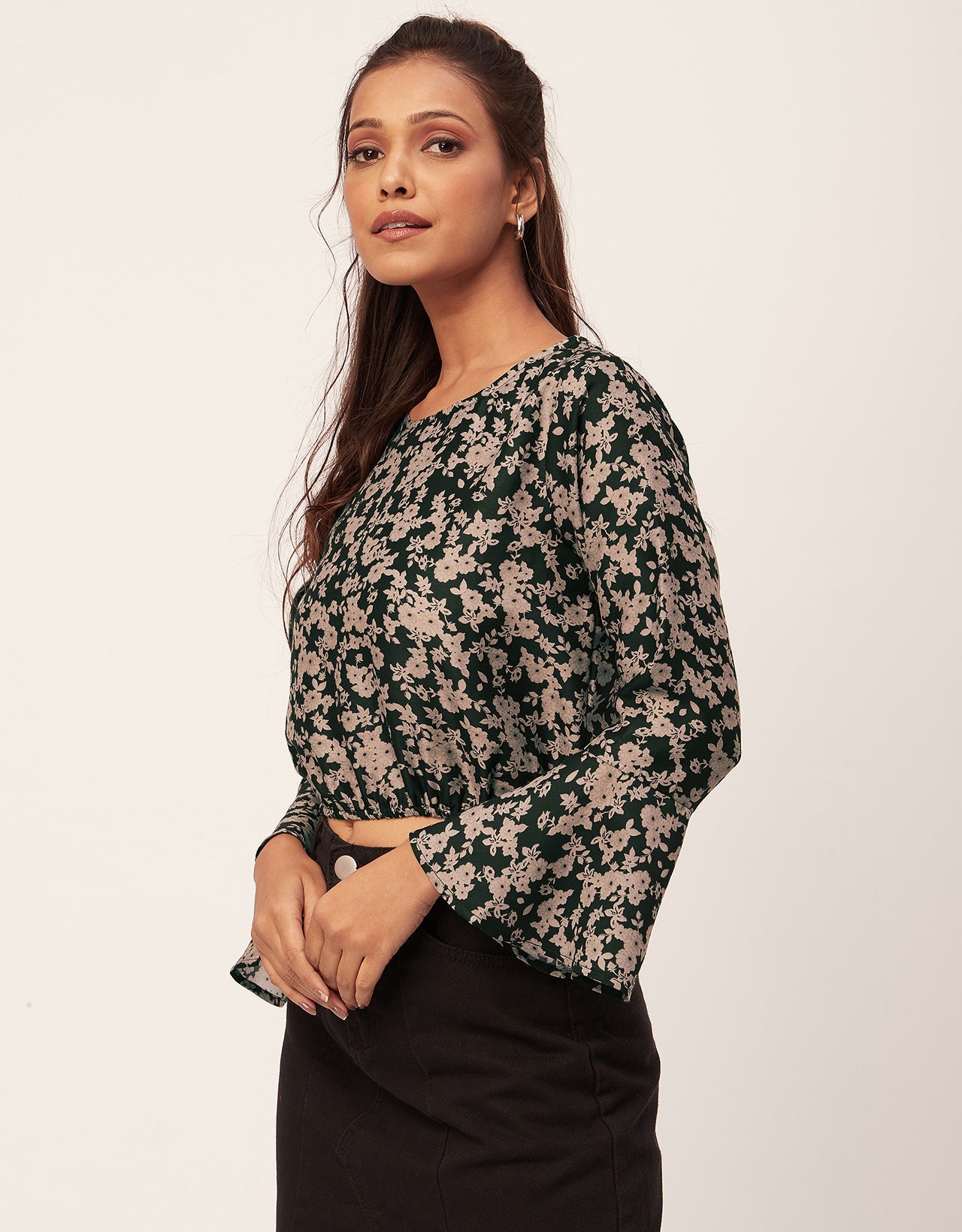 Printed Blouson Long Sleeve