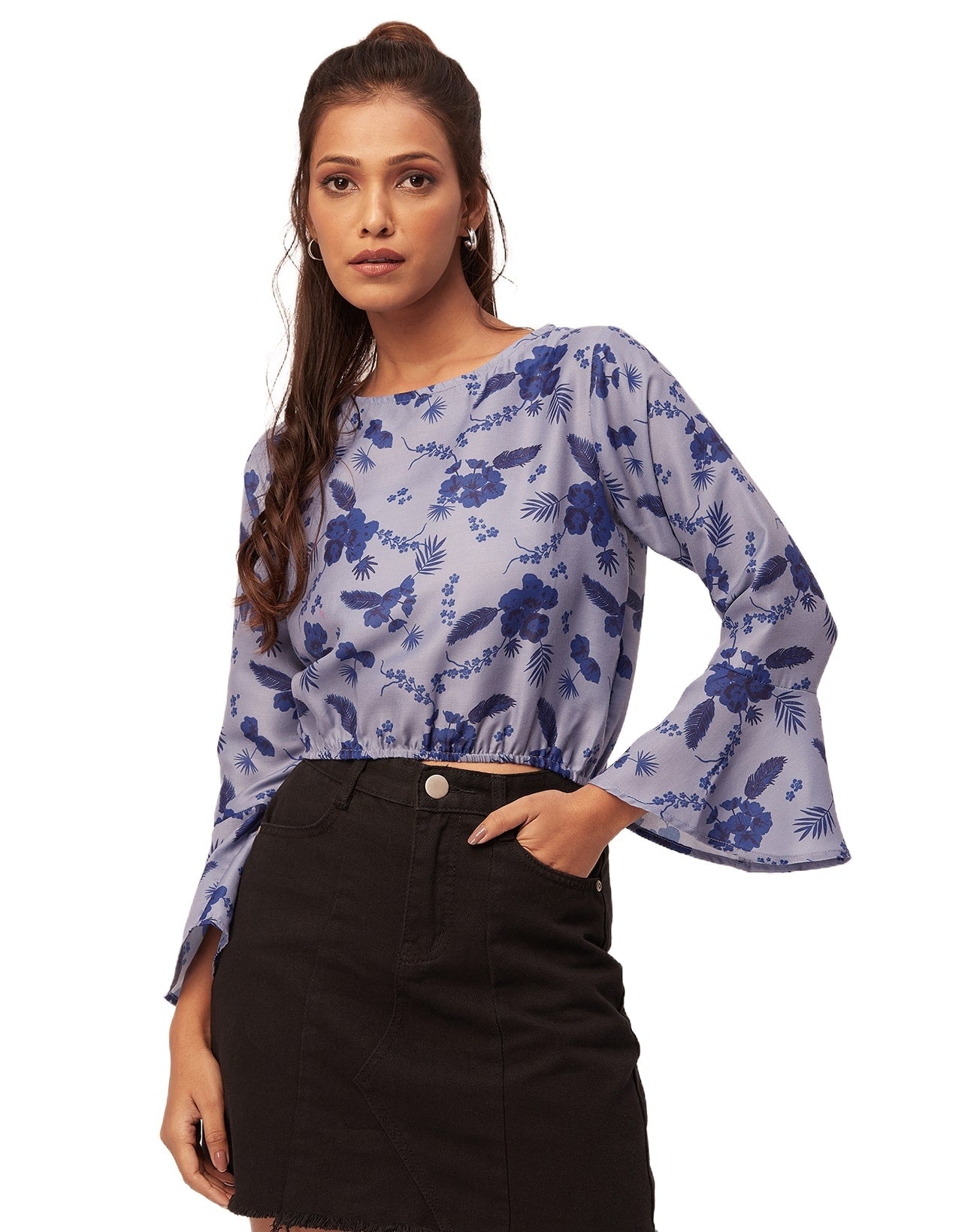 Printed Blouson Long Sleeve