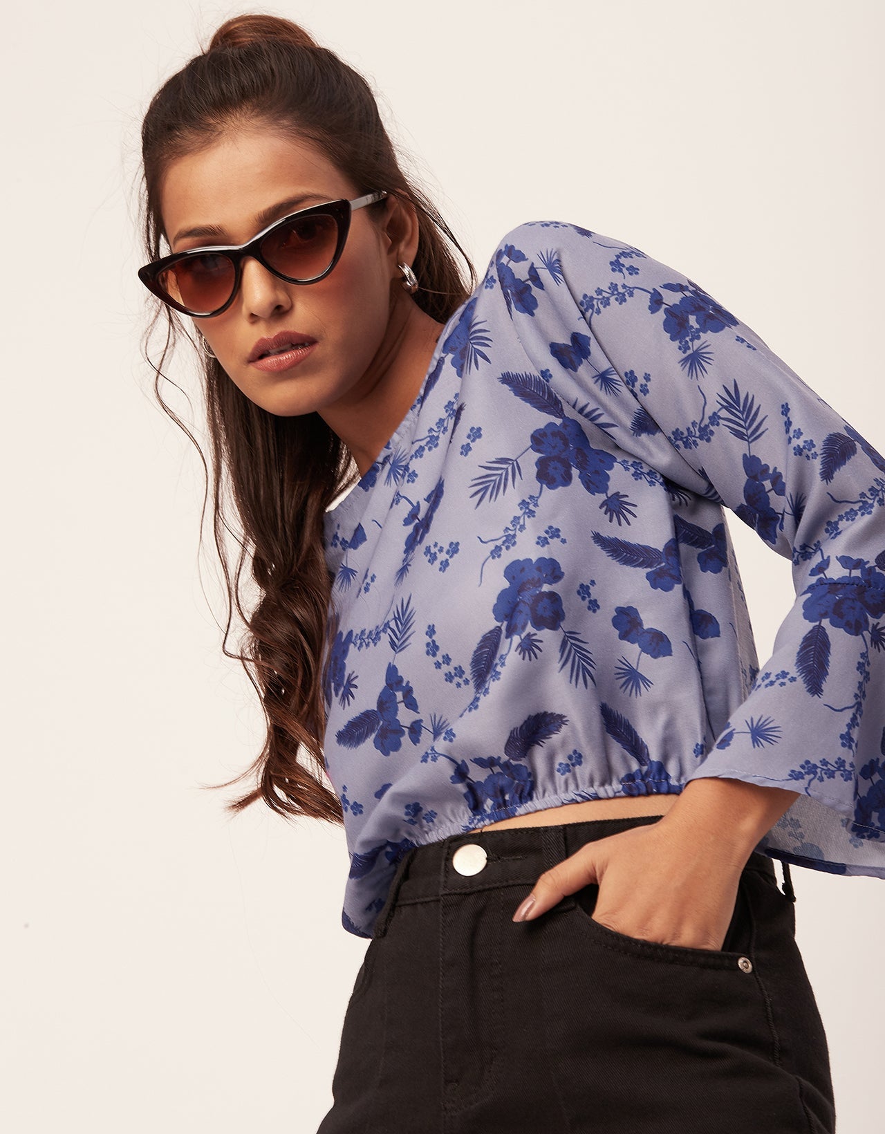 Printed Blouson Long Sleeve