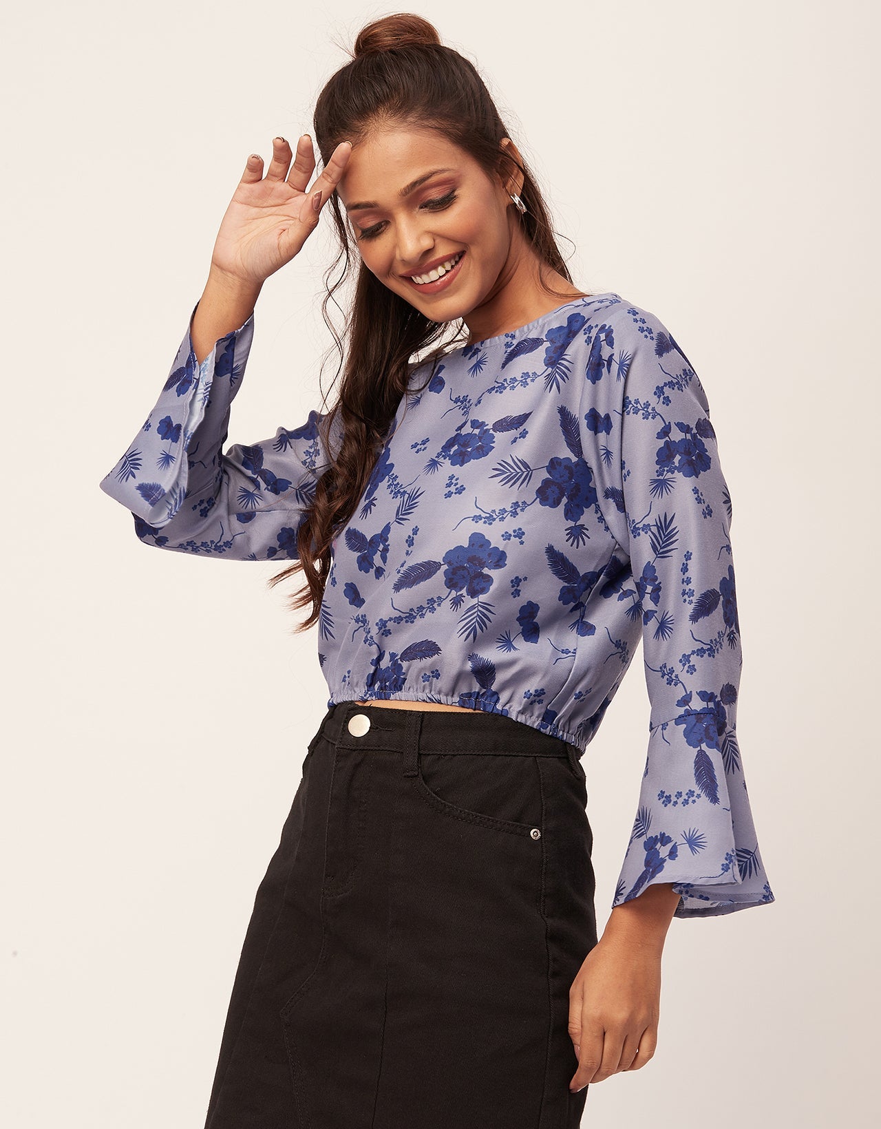 Printed Blouson Long Sleeve