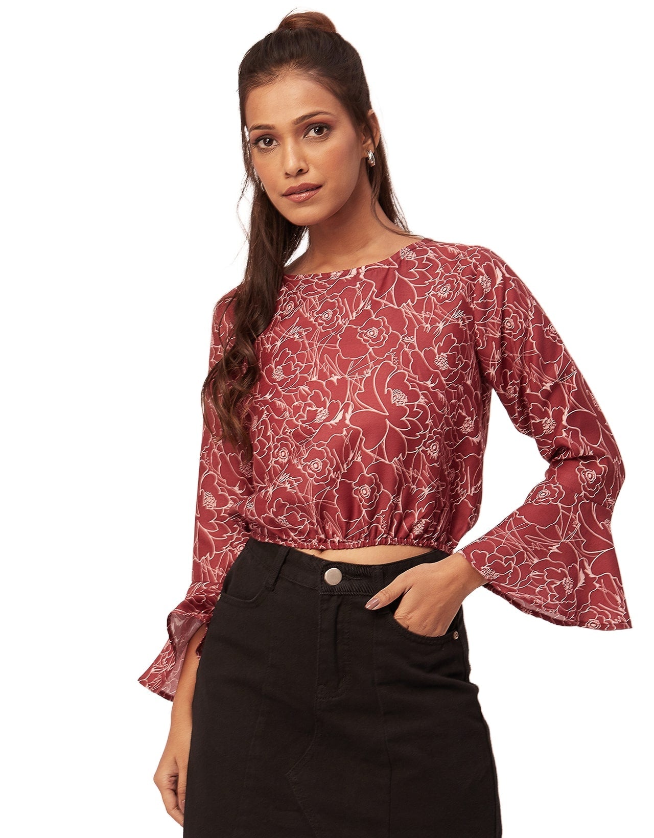 Printed Blouson Long Sleeve
