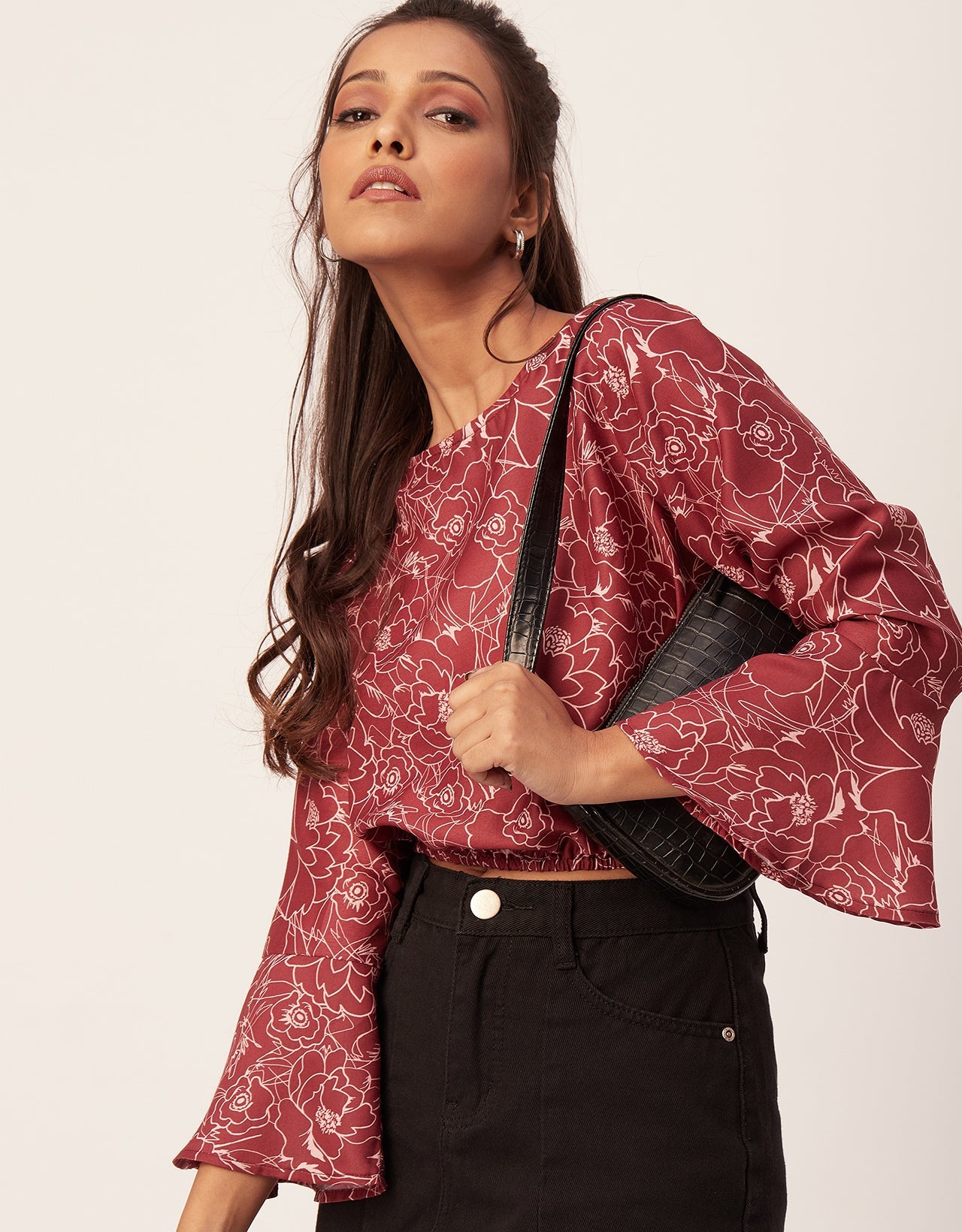 Printed Blouson Long Sleeve
