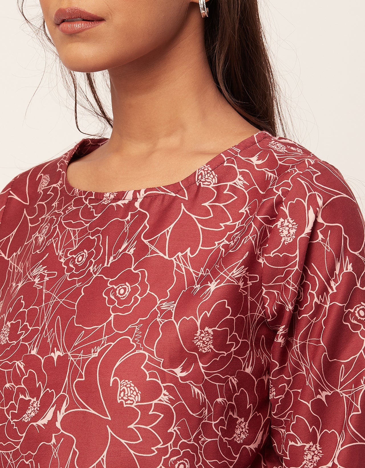 Printed Blouson Long Sleeve