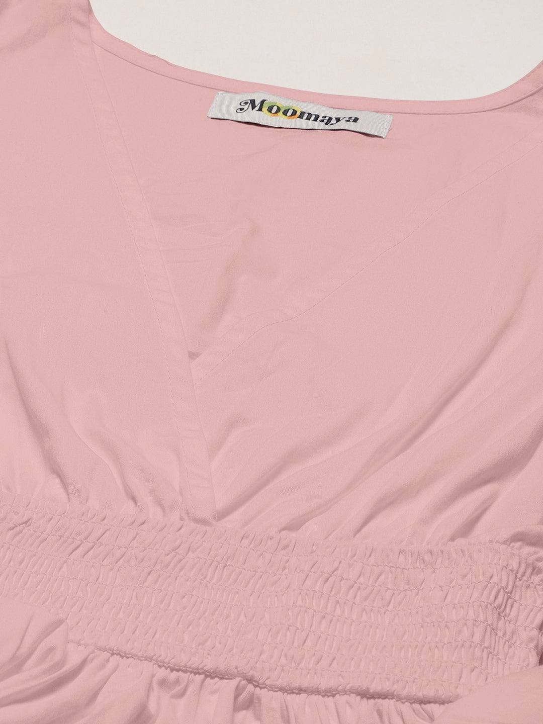 Solid Cotton Smocked Tops